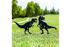 Enticing Dinosaur Metal Garden Stakes: A Prehistoric Delight for Outdoor Decor