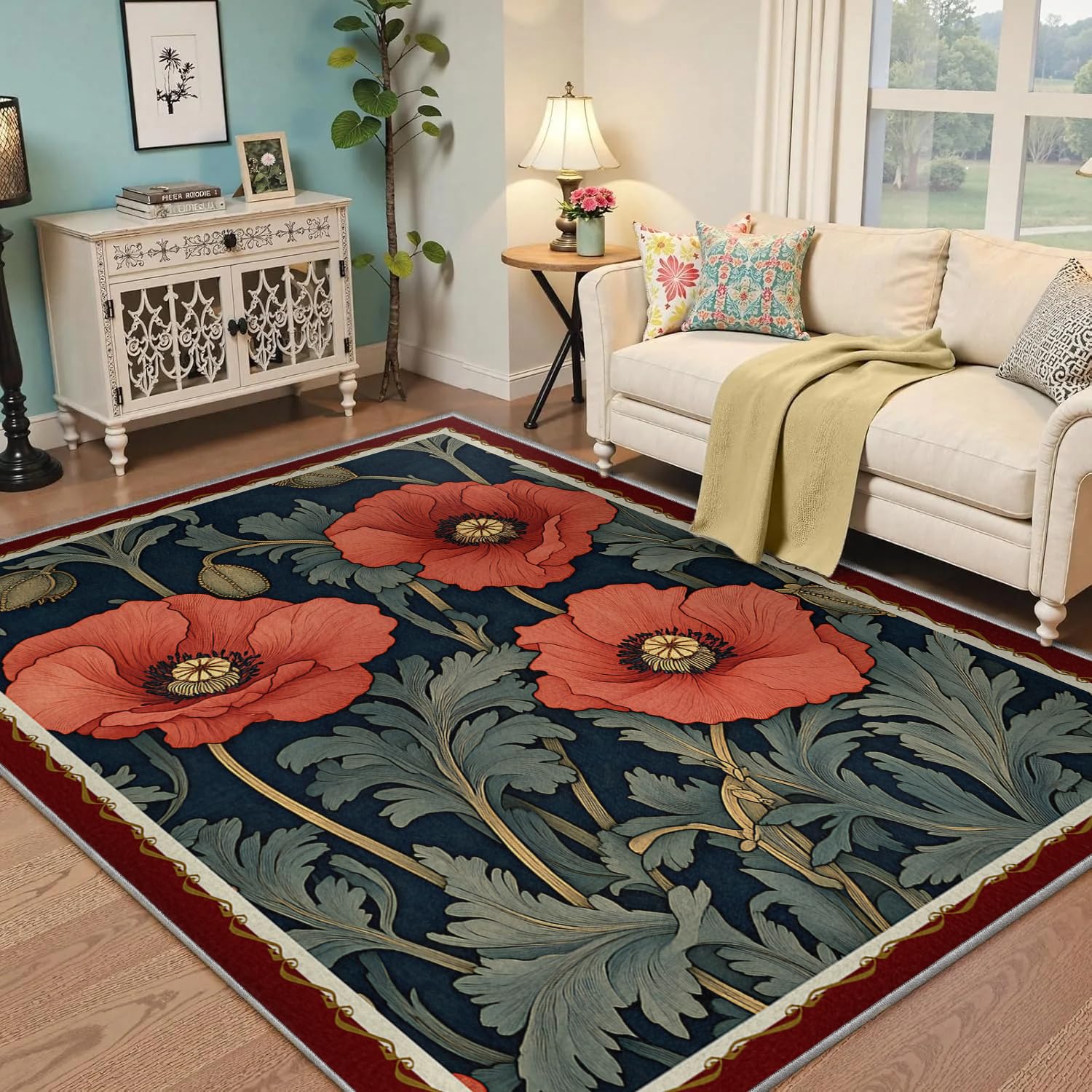 Tapis antidérapant rectangulaire doux et facile à nettoyer