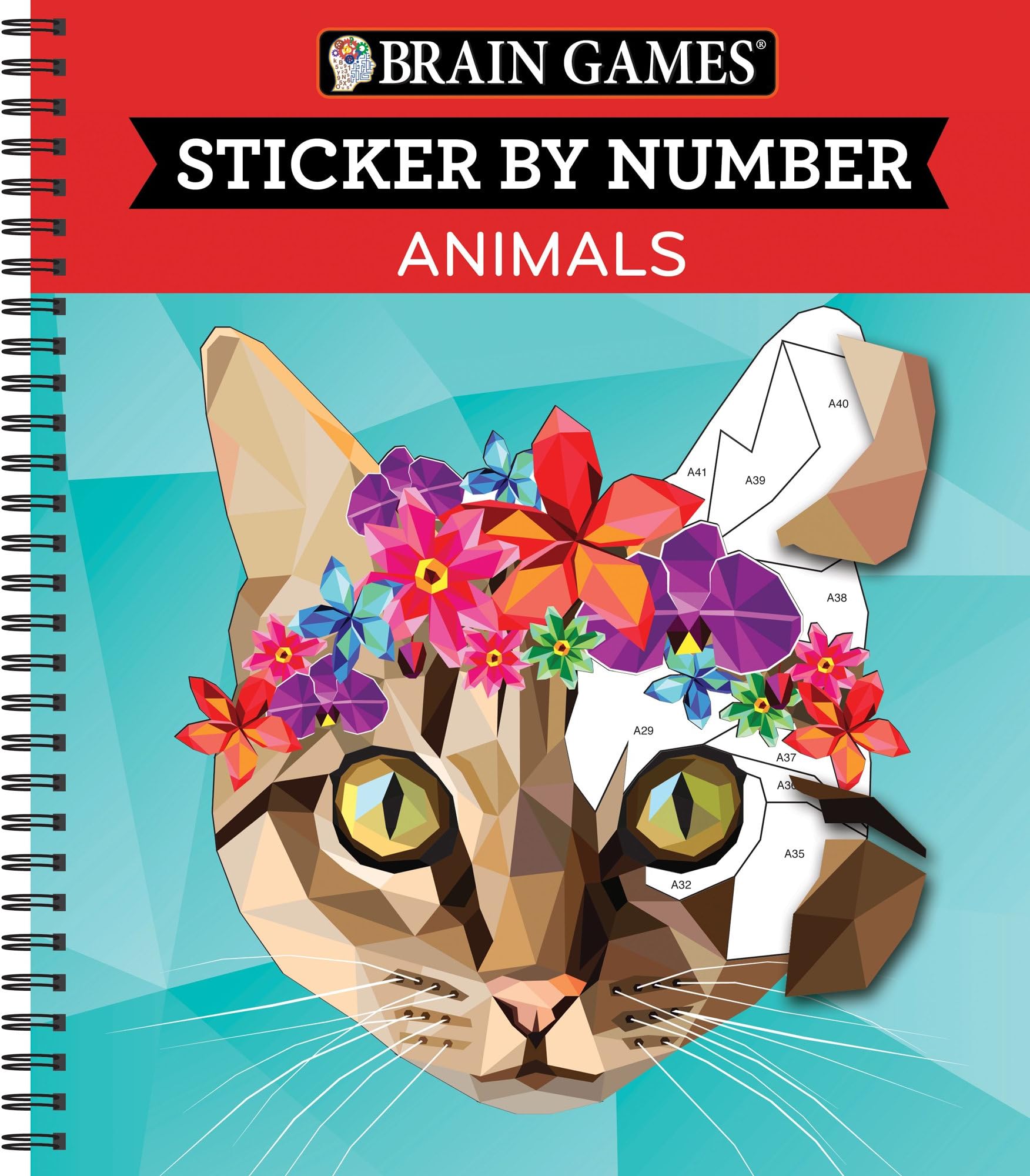 Brain Games - Sticker by Number: Animals (28 Images to Sticker) Spiral-bound – 1 Aug. 2017