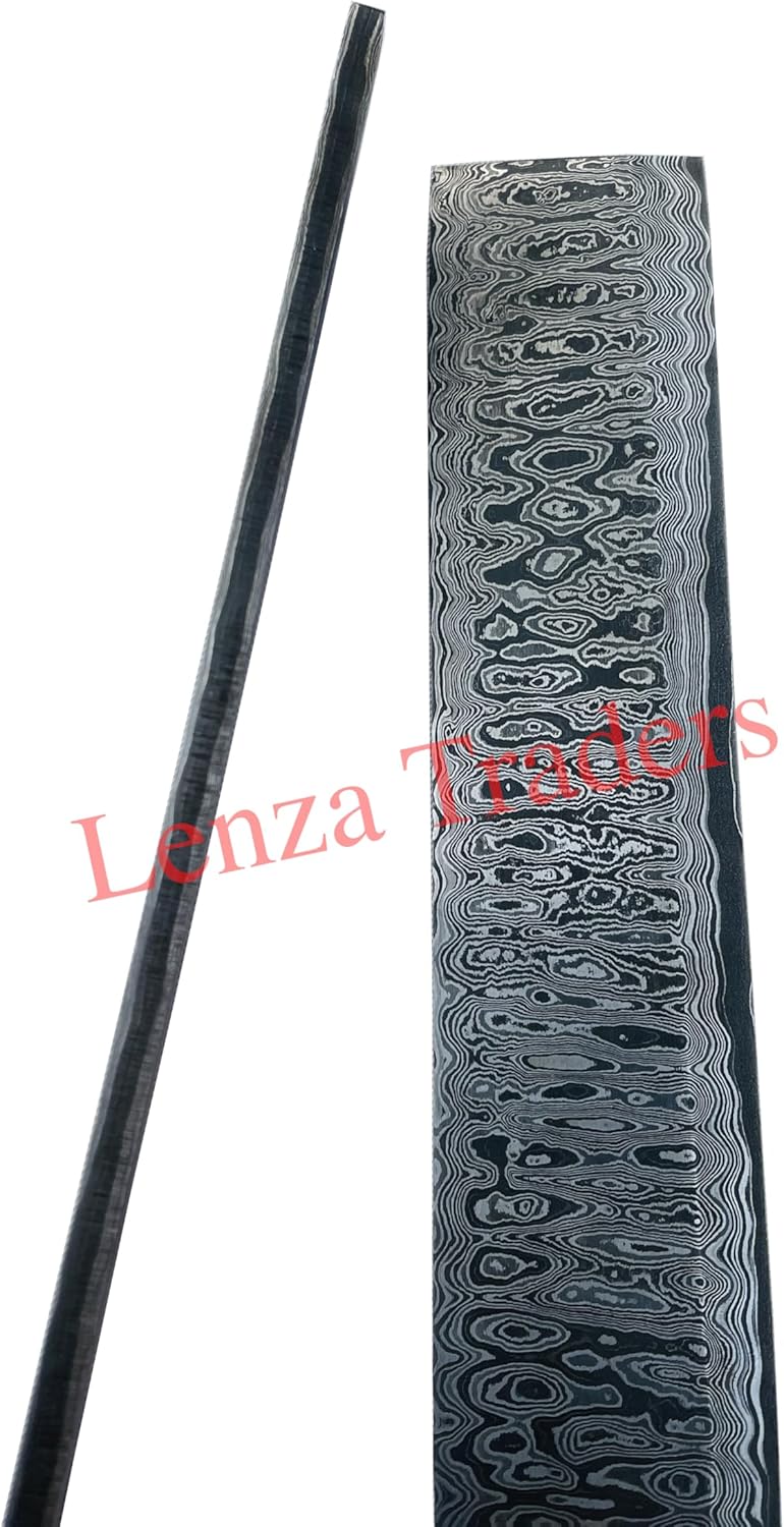 Lenza San Mai Ladder Damascus Bar Billet Ladder San Mai Bar Billet Steel 10"x2"inch Bush Crafts Knife Making Handmade