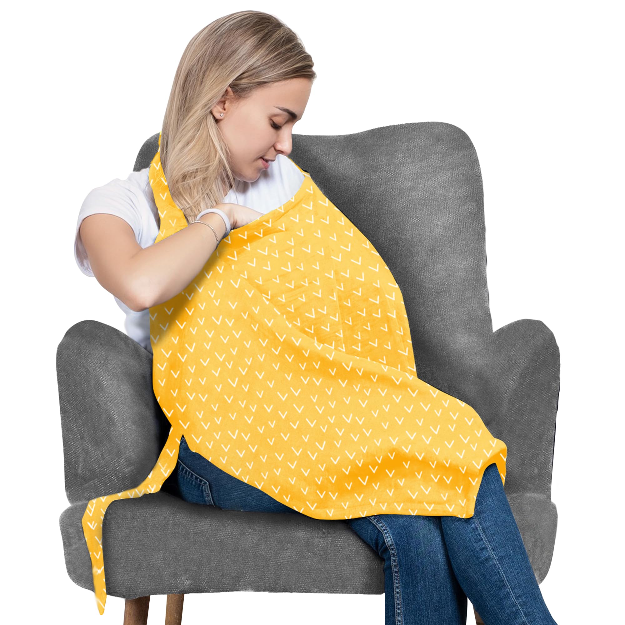 San Francisco Baby Nursing Cover, Breathable 360° Nursing Cover Up, Privacy Breastfeeding Blanket - Luxury Yellow