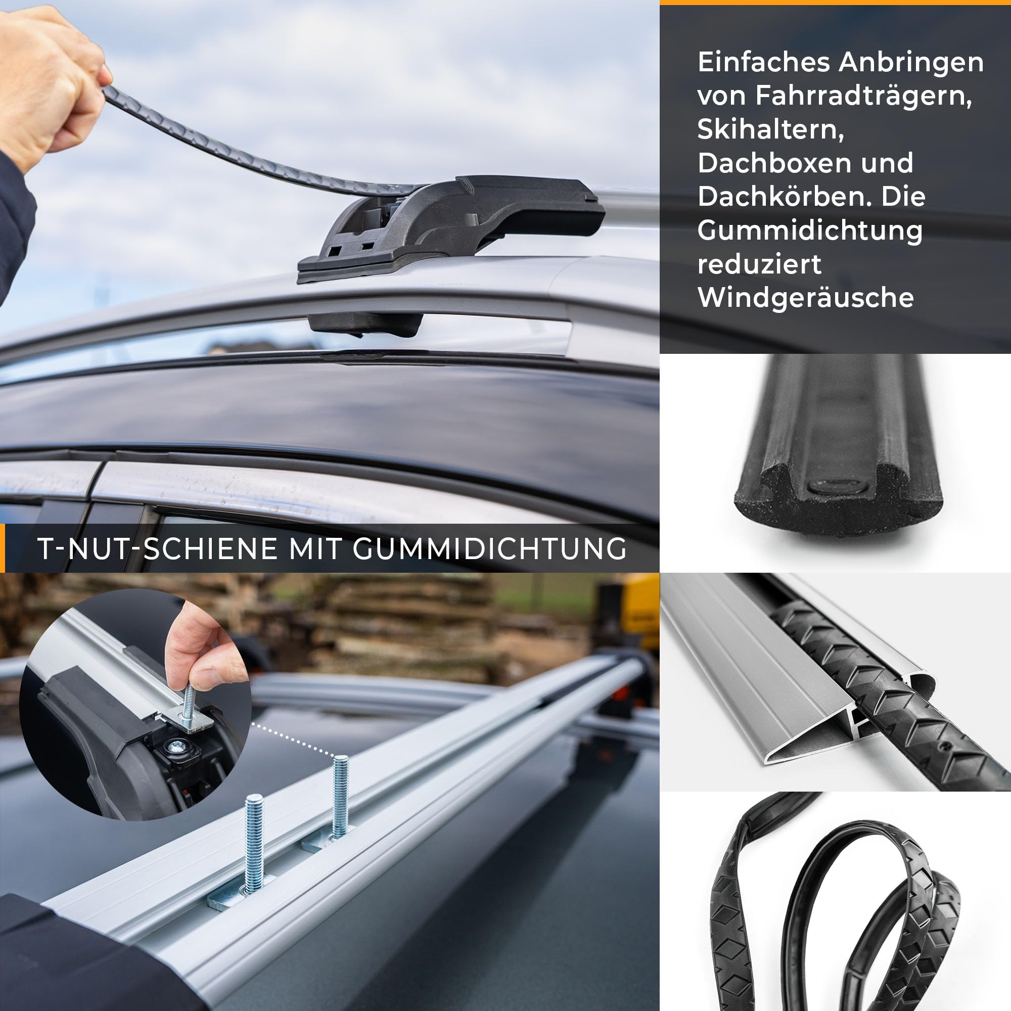 CHROMEMASTER Dachträger Dachgepäckträger für Ford Tourneo Custom 2012-2023 | Querträger aus leichtem und robustem Aluminium; Dachträger für Dachbox, Fahrradträger, Dachkorb, Dachplattform und Leiter