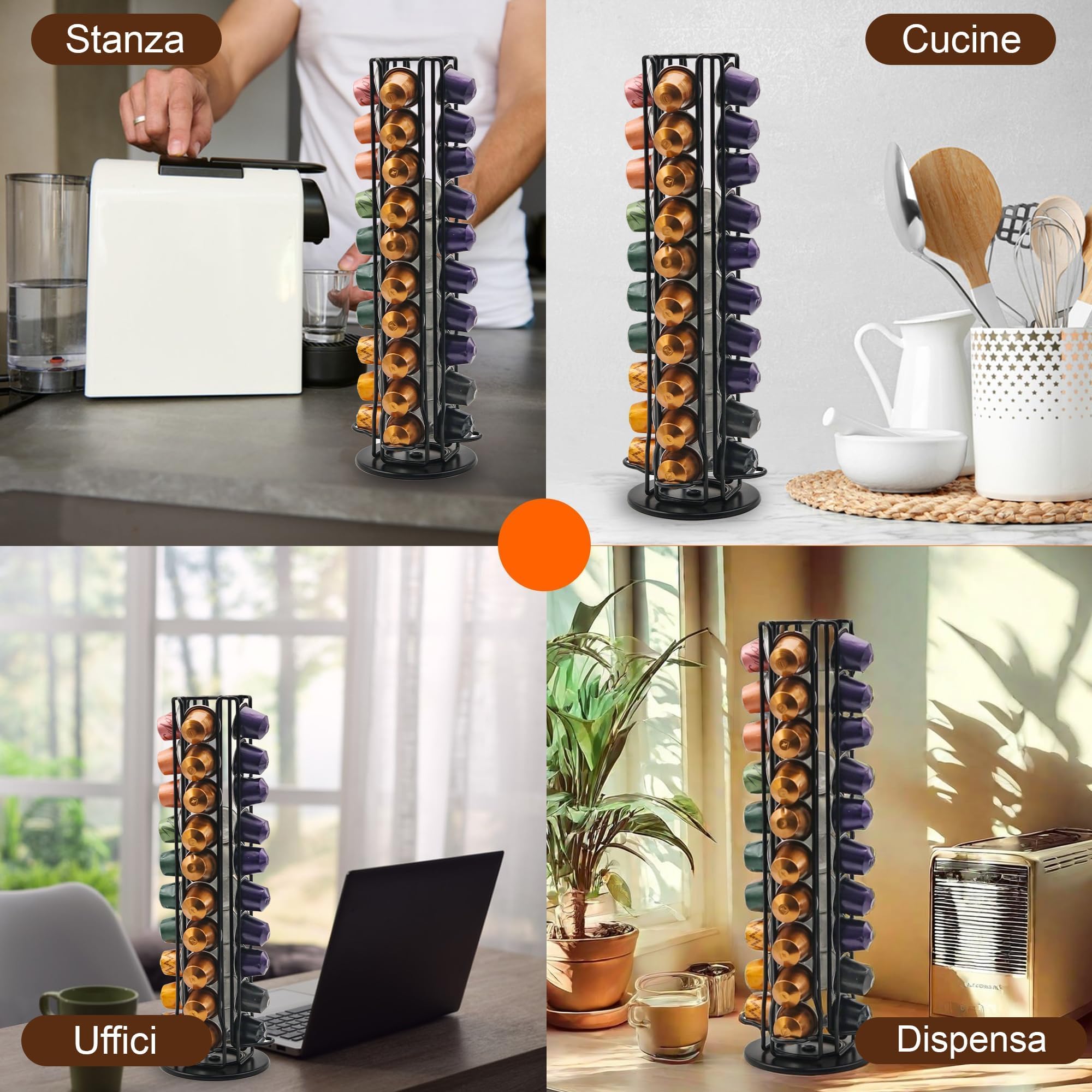 Nespresso uchwyt na kapsułki Nespresso, obrotowy, na 40 kapsułek OriginalLine (czarny uchwyt na kapsułki espresso)