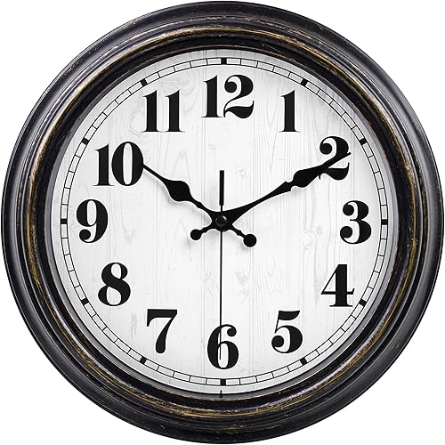 Reloj de pared retro de 45 minutos y 12 pulgadas, movimiento silencioso sin tictac, funciona con pilas, decoración para el hogar, decoración de