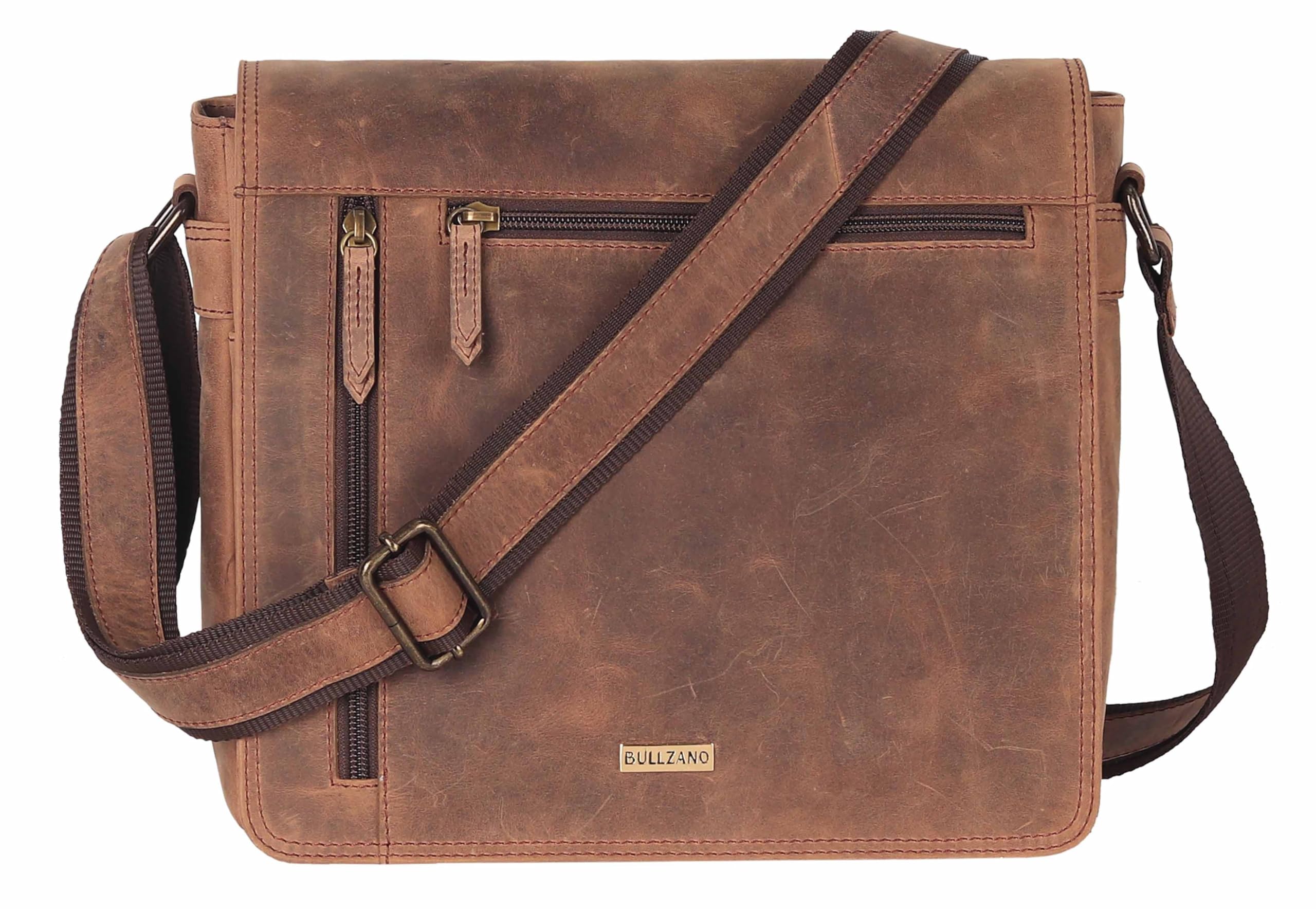 Hunter Genuine Vintage Leather Men's Large Crossbody Messenger Bag-image-45