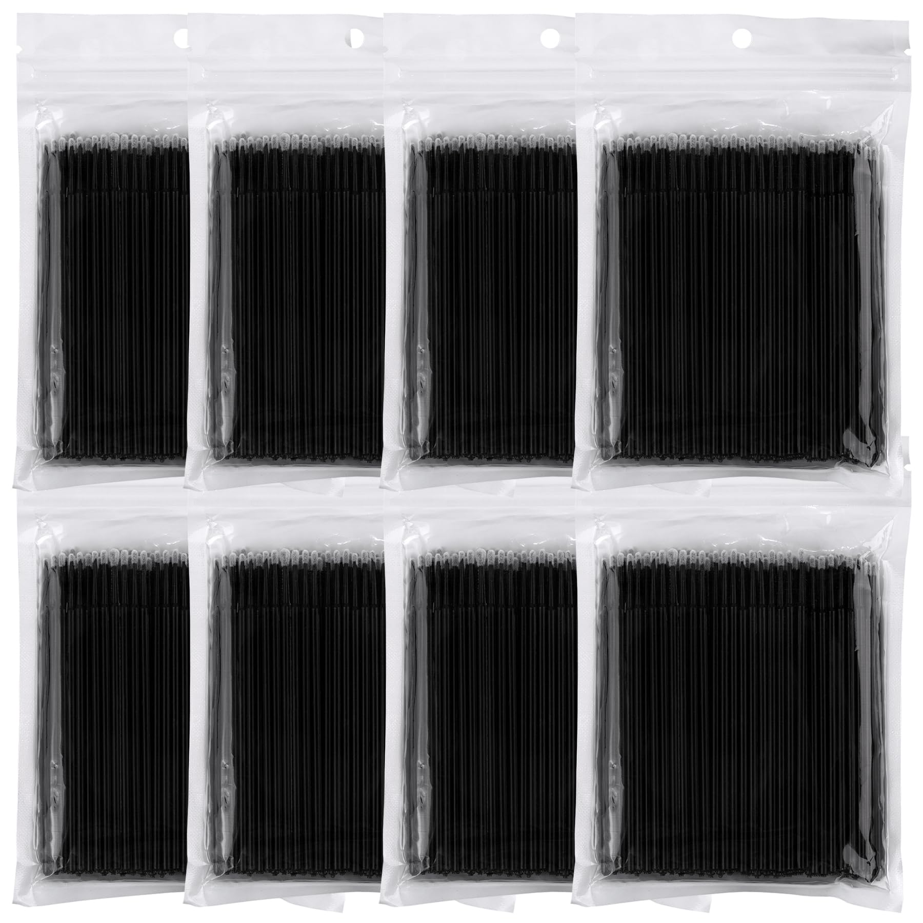 800 Pieces Microswabs for Eyelash Extensions, 10CM Lash Cotton Swabs, Microfiber Wands Brush for Lash Removal, Clean Mascara (Simple Packaging)-(Black)