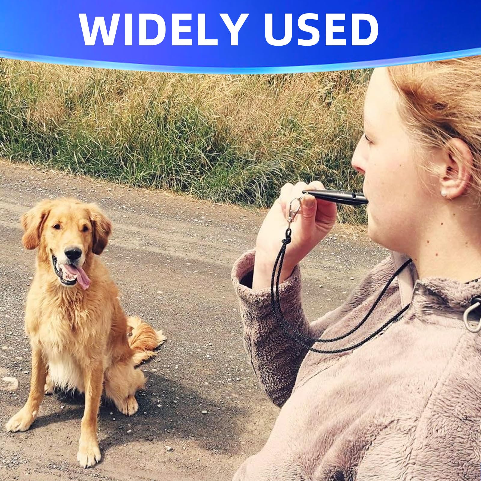 2 sztuki gwizdek odstraszający psy, gwizdek antyadhezyjny gwizdek psa szkoleniowego gwizdek ultradźwiękowy pies ze smyczą do treningu i zamykania psów (czarny + pomarańczowy)