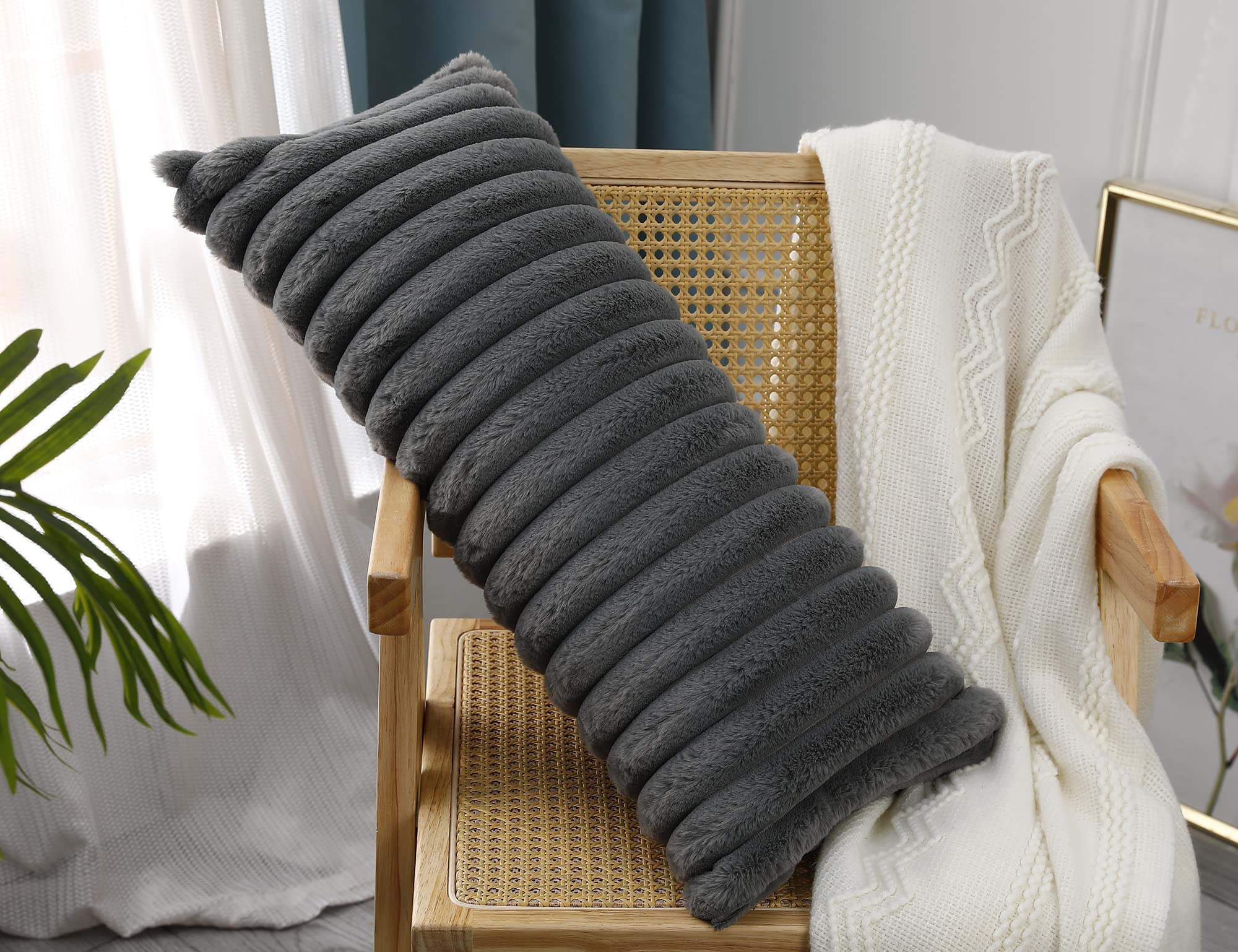 Federa Per Cuscino Lombare PANOD In Finta Pelle 40x65 Cm - Marrone Scuro, Cerniera Nascosta - Per Divano E Letto