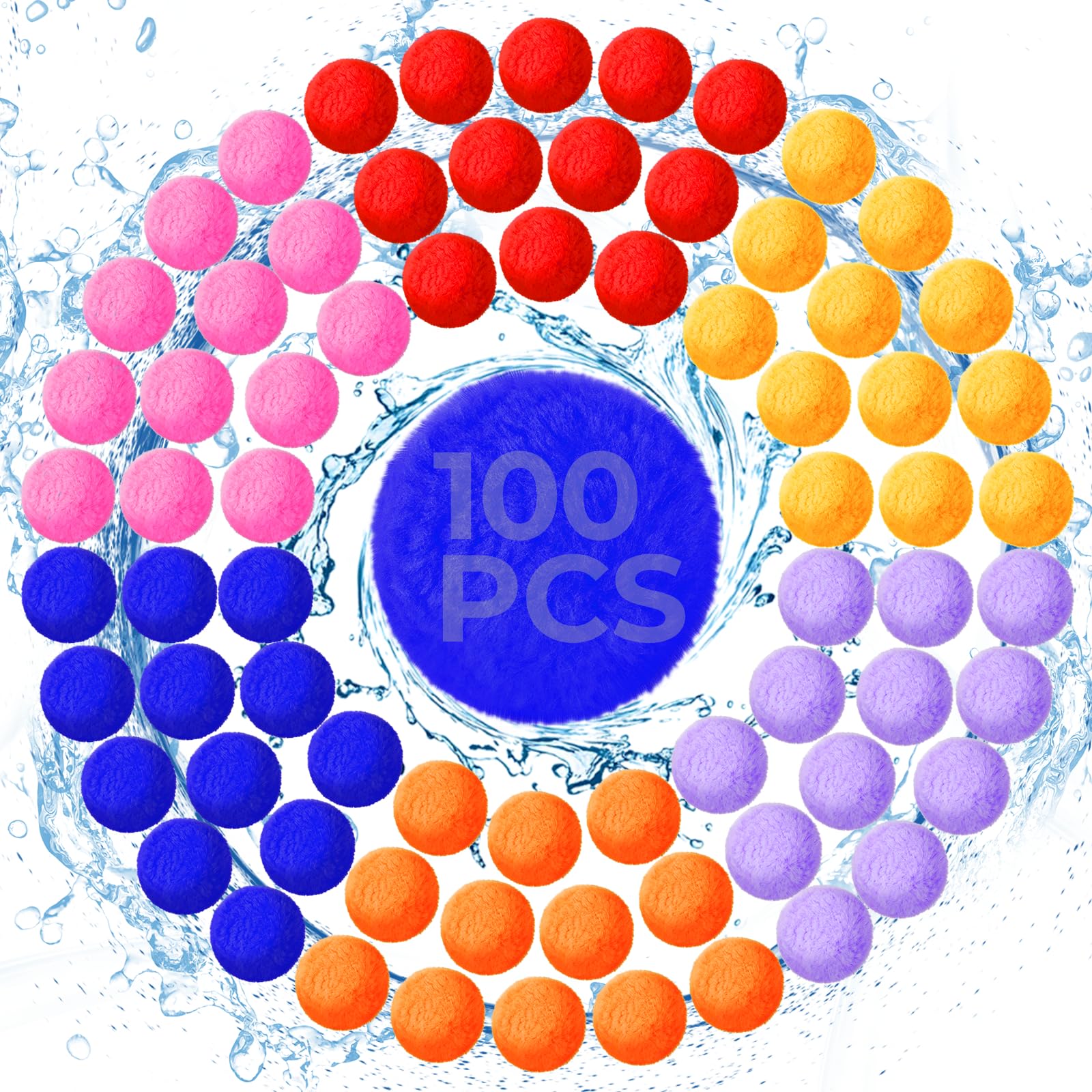 Photo 1 of 100 Pack Reusable Water Balls, Reusable Water Balloons for Outdoor Toys Games, Quick-Fill Summer Water Toys Ball for Kids Adults Boys Girls Pool Parties