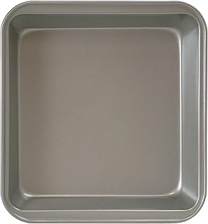 Ecolution Bakeins Square Cake Baking Pan â€“ PFOA, BPA, and PTFE Free Non-Stick Coating â€“ Heavy Duty Carbon Steel â€“ Dishwasher Safe â€“ Gray â€“ 9â€ x 9â€ x 2â€