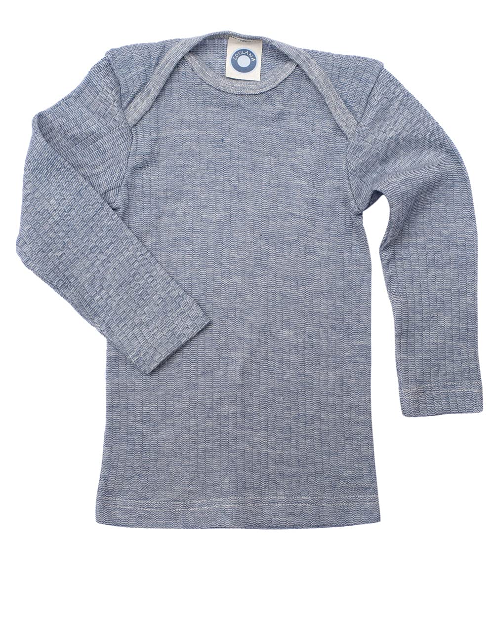 Cosilana, Baby slip shirt, long sleeves, 45% organic cotton, 35% organic wool, 20% silk, Navy (navy blend), 86/92 cm