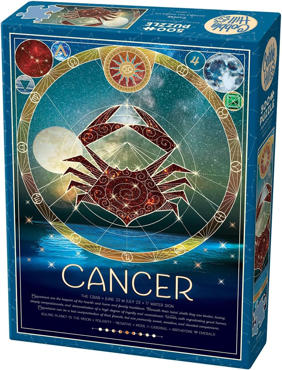 Cobble Hill 500 Piece Zodiac Puzzle - Cancer - Sample Poster Included