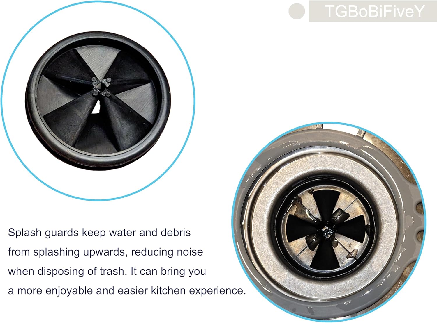 3 3/8" Garbage Disposal Splash Guard Removable Quiet Collar Drain Plugs for InSinkErator Rubber Drain Insert Evolution Series QCB-AM Sink Baffle Drain Cover for Blanco Sink Accessories 2 Pack
