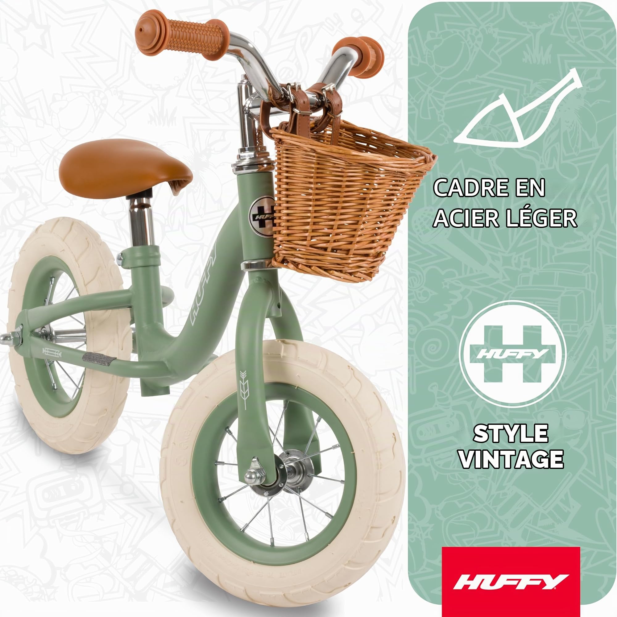 Huffy Vélo d'équilibre Vintage 10", Vert, S