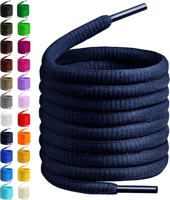 Cordones ovalados de abedul 27 colores Cordones de zapatos semicirculares de 1/4" 4 longitudes diferentes