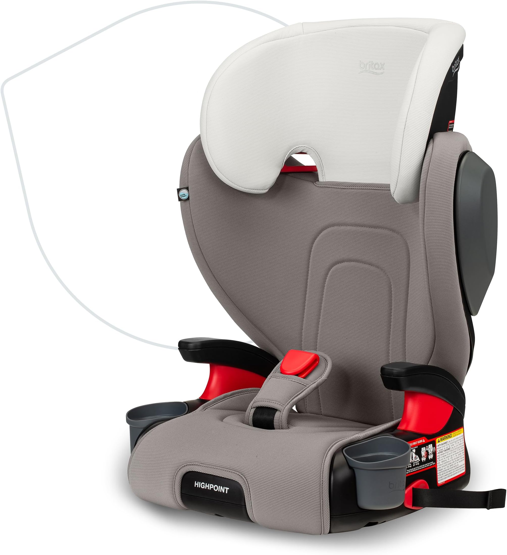 Highpoint Backless Belt-Positioning Booster Seat, SafeWash Gray Ombre