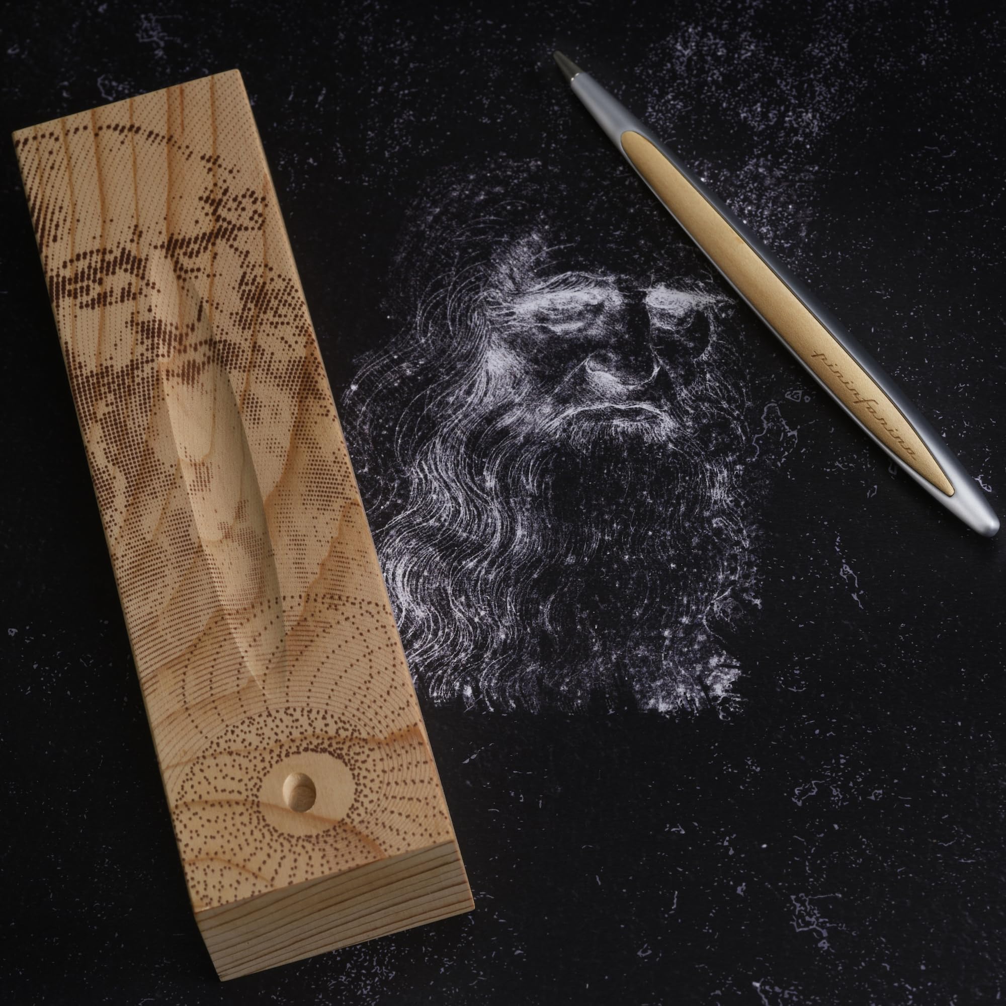 Pininfarina "Cambiano" | Penna in alluminio e legno di noce con punta ethergrafo, confezione regalo