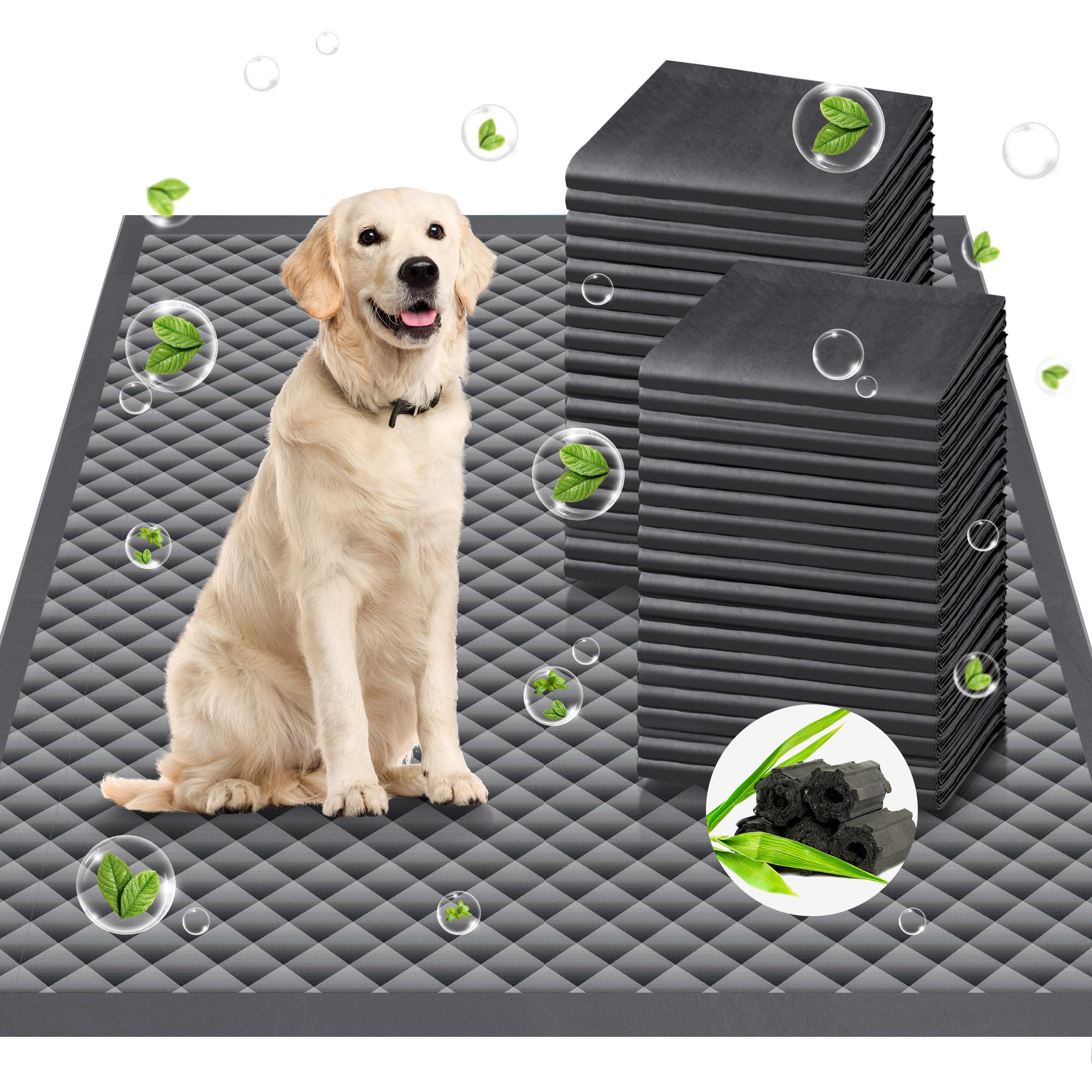 Upgraded Charcoal Puppy Pads, XXL 36’’x36’’ Pee Pads for Dogs, Super Absorbent Up to 12Cup, Odor Control &amp; Leak Proof Dog Training Pads for Surgery, Older,Puppy, 45 Counts