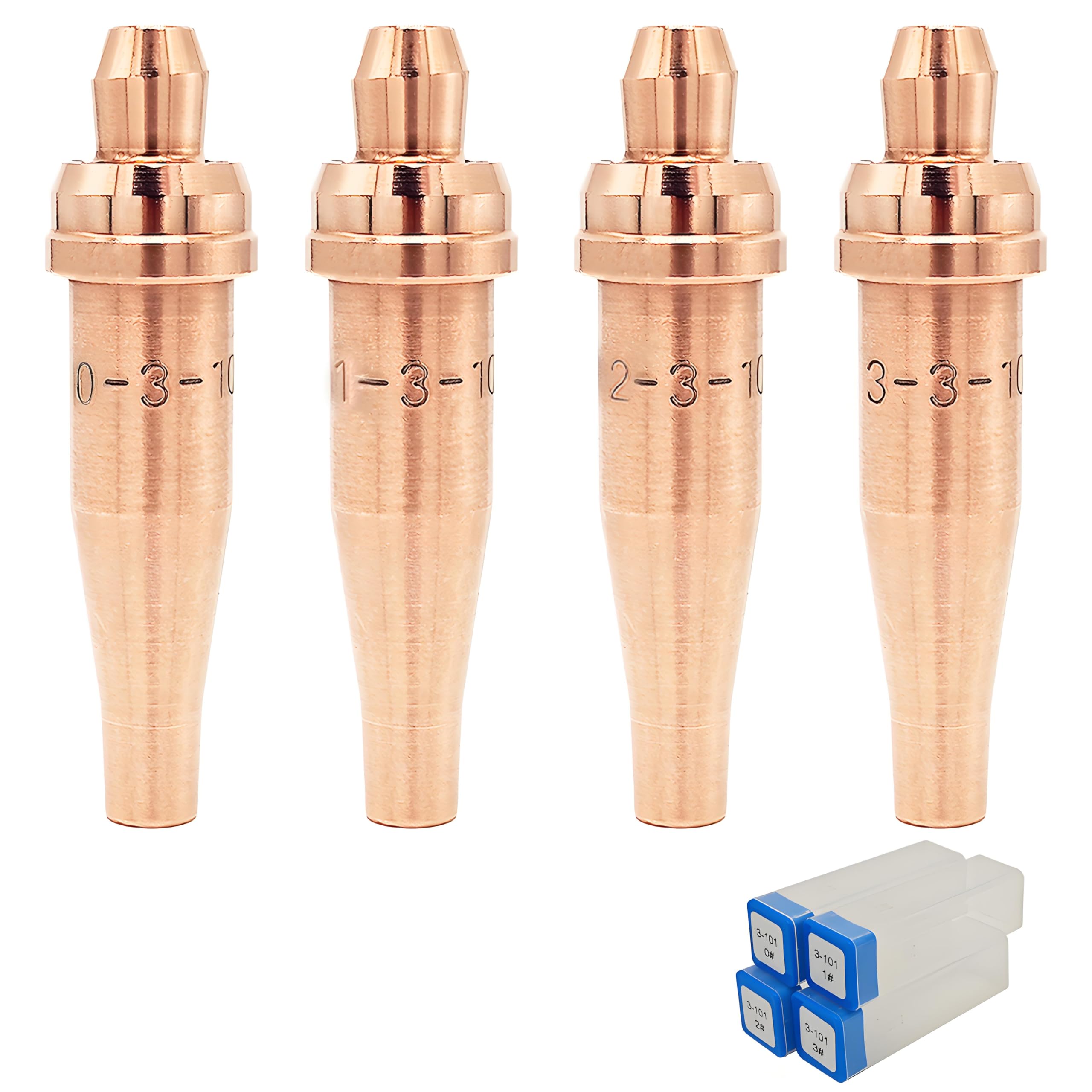 3-101 Series Acetylene Cutting Torch Tips Size 0-3, Fit for victor Duty Torch: CA 1350, CA 1260 etc, Include 0-3-101, 1-3-101, 2-3-101, 3-3-101, 4