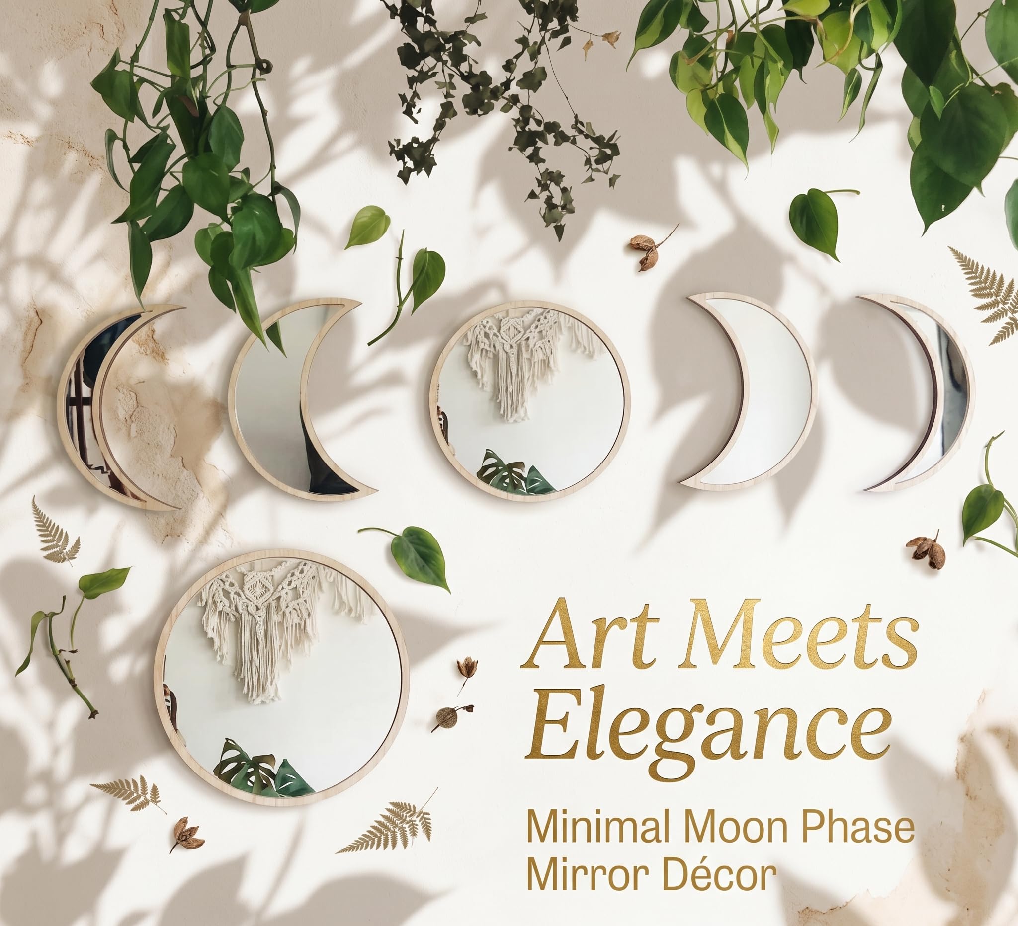 Moon Phase Mirror Set - Aesthetic Wall Decor -7