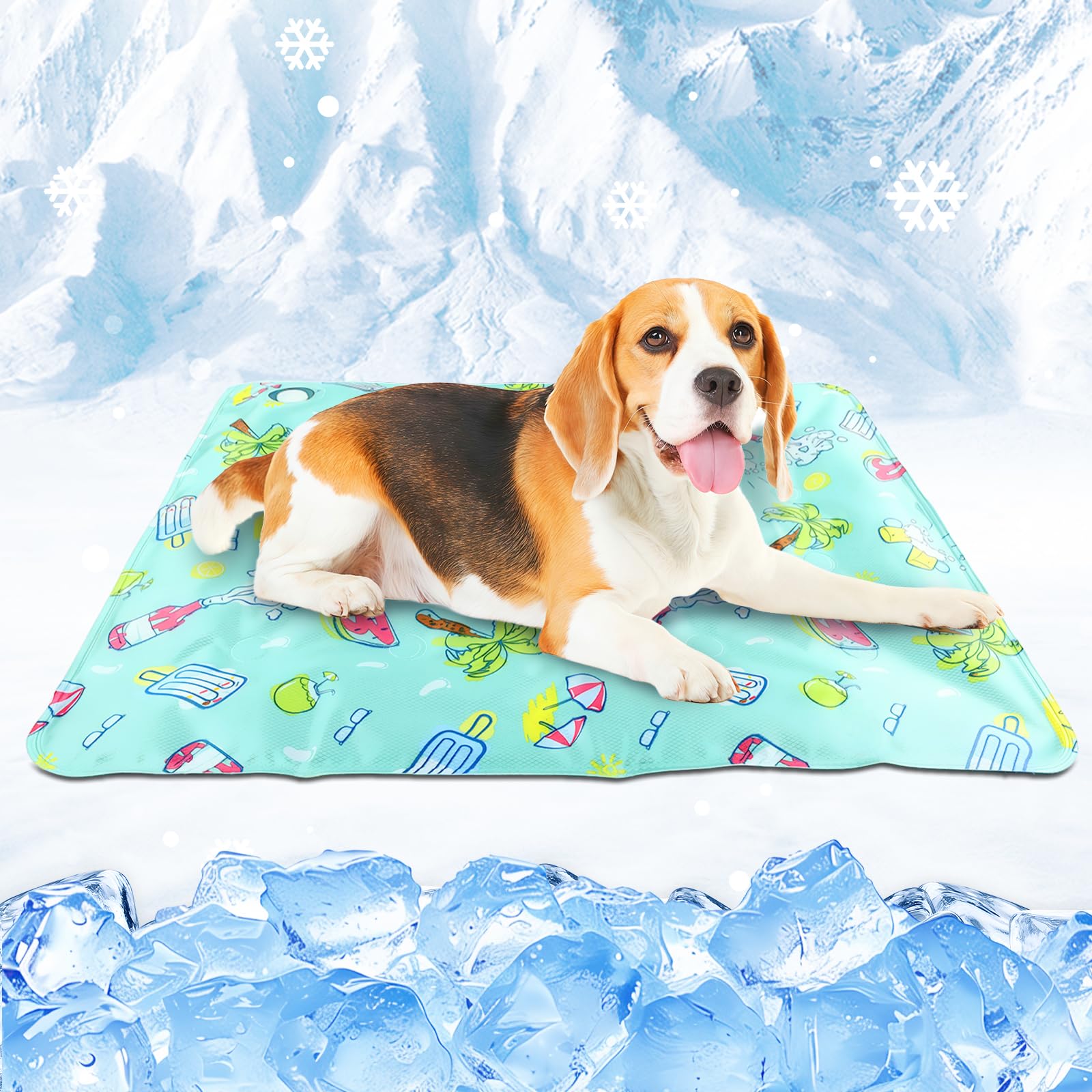 Alfombra Refrescante para Perros y Gatos,40 x 50 CM Alfombrilla de Enfriamiento para Mascotas, Pet Cooling Mat, Autoenfriante, Manta Refrescante para Perros para Sofás Camping,Piso