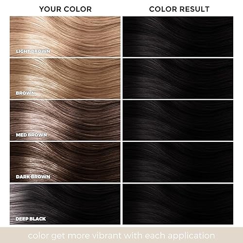 Miniatura 6 de Luxecolors Champú de tinte para el cabello para cobertura de canas 3 en 1 champú de color natural 16.9 fl oz para mujeres y hombres (negro)