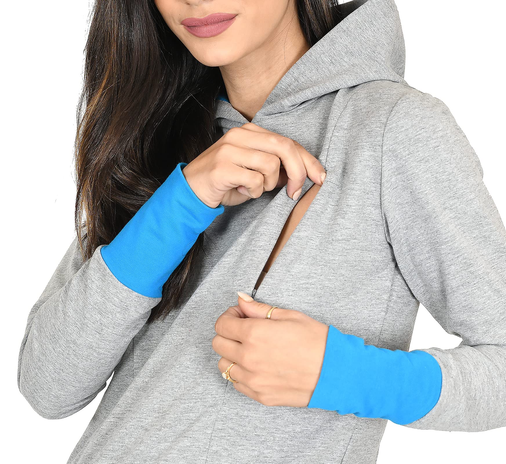 MijaCulture 2 en 1 Sudadera Jersey de Maternidad y Lactancia Mona 1035