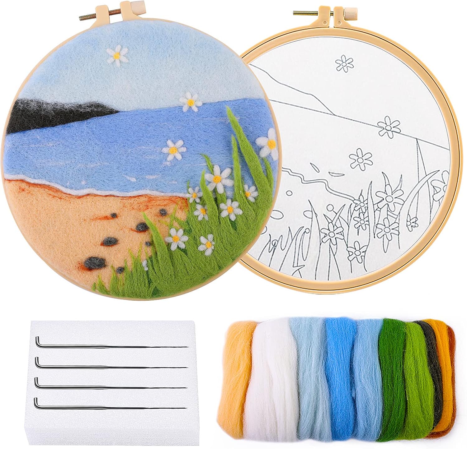 NEUSID 39-teiliges Filznadeln Set - Starterkit Für Trockenfilzen Mit 3 Nadelstärken