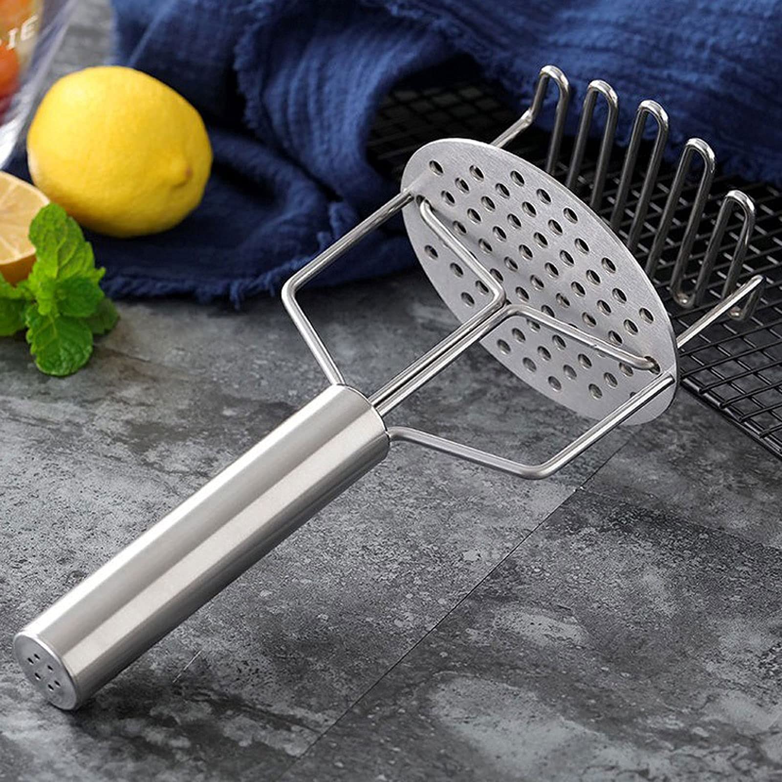 Schiacciapatate Schiacciapatate Ricer in Acciaio Inossidabile Doppia pressa per purea di Cibo Pressa Manuale Ricer per Patate Alimenti per Verdure Utensile da Cucina