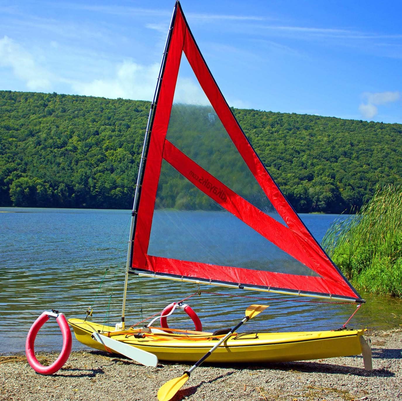 Serenity Upwind Kayak Sail and Canoe Sail Kit (Red