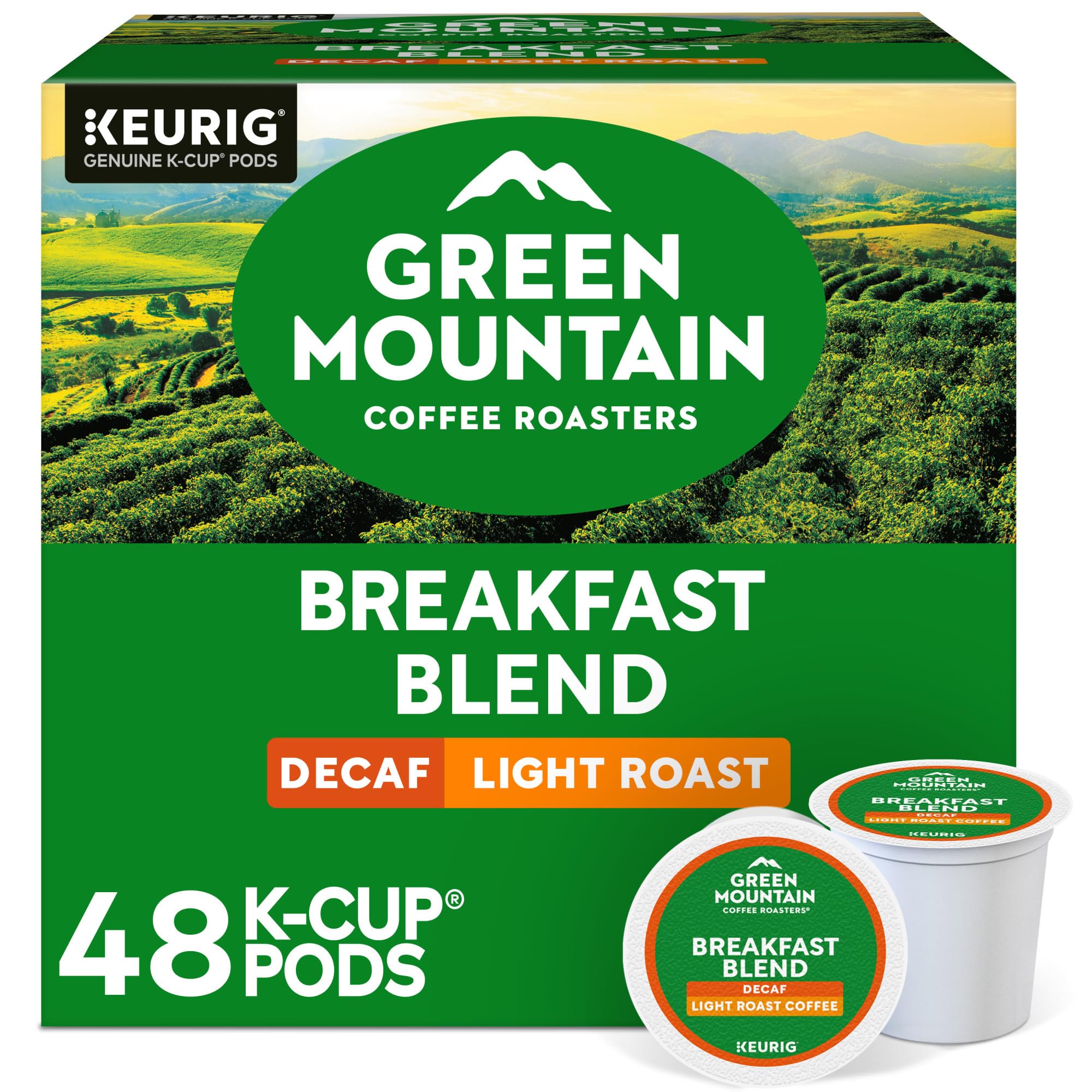 Green Mountain Coffee RoastersDecaf Breakfast Blend, K-Cup Portion Pack for Keurig K-Cup Brewers (Pack of 48)