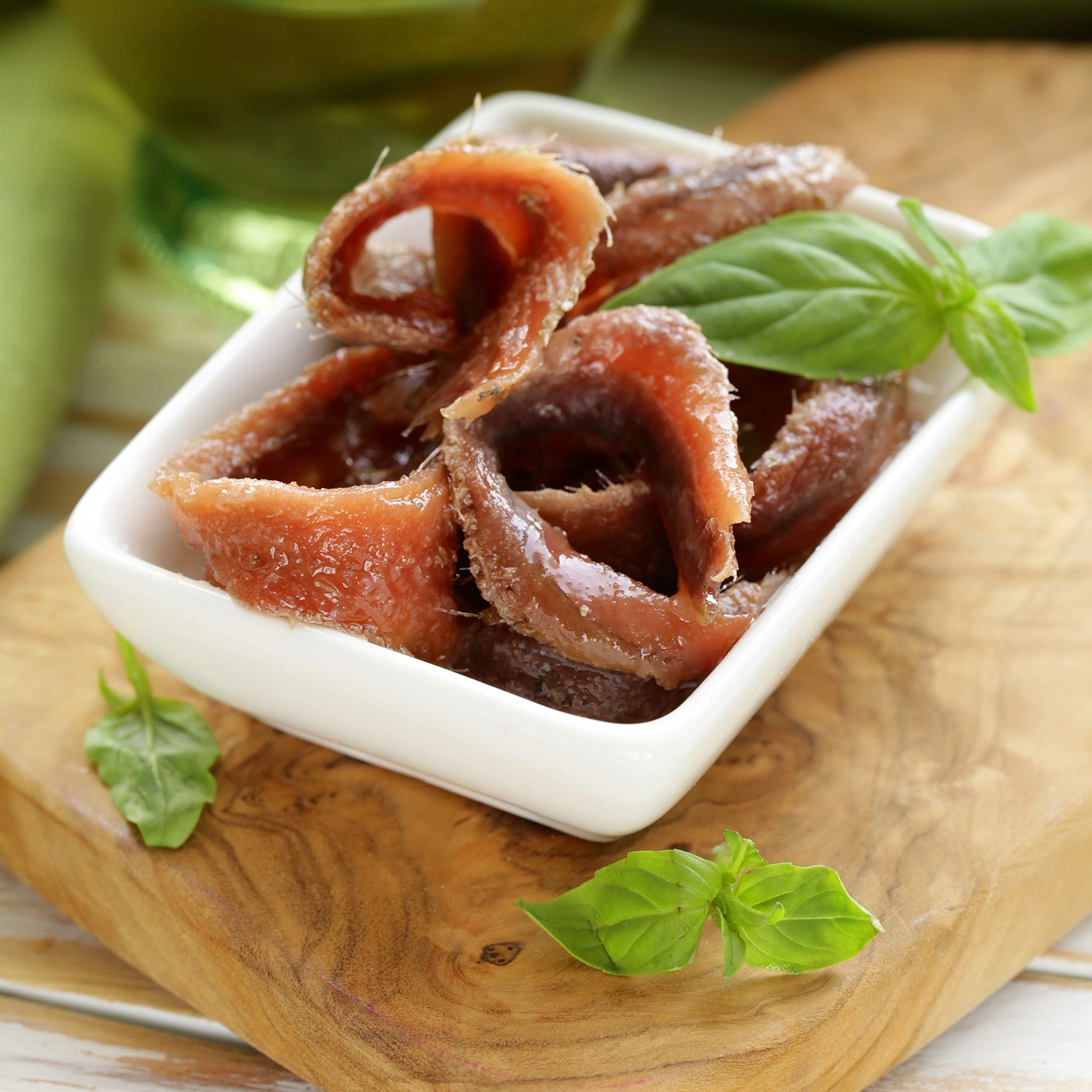 Anchoas Don Bocarte 13-15 Lomos en Aceite de Oliva Virgen Extra - Anchoas en Aceite - Anchoas del Cantabrico - Peso Neto 85 gramos - Contenido Reducido en Sal