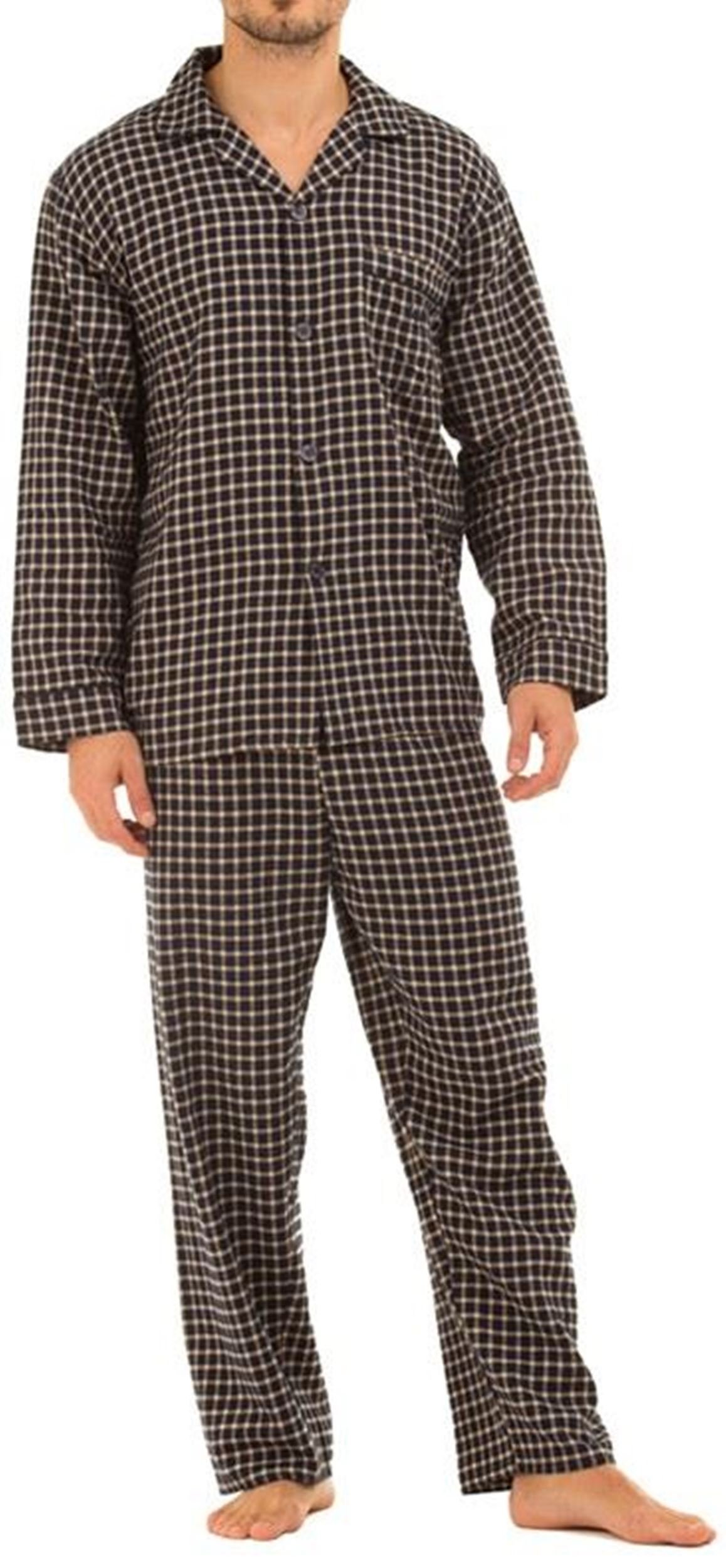 Undercover Navy/Beige Check Haigman Brushed 100% Cotton Pyjamas 7493 2XL