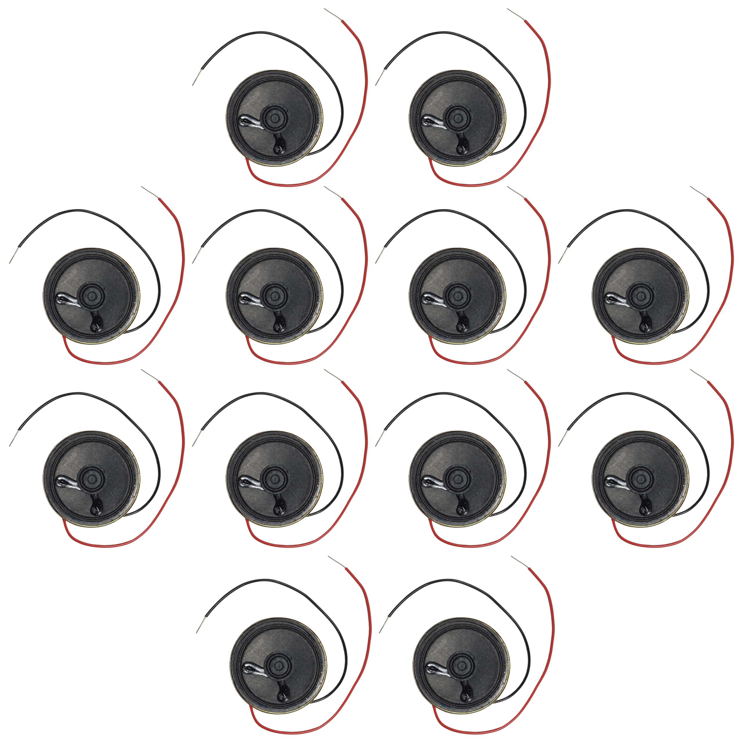 EX ELECTRONIX EXPRESS 12 Pack 2-inch Diameter Round Speaker with Wire Leads, 0.25 Watt, 8 ohm