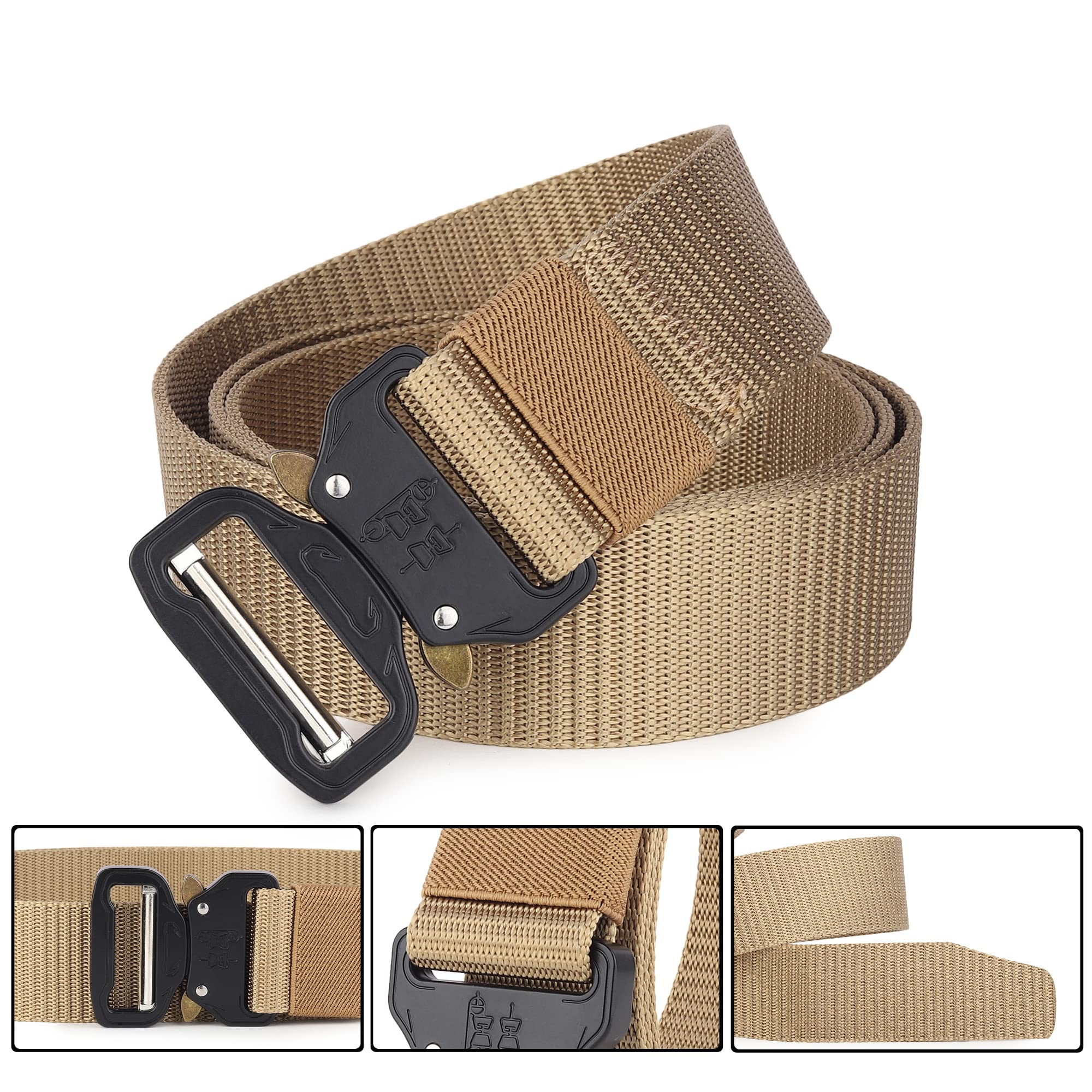 ZORO Automatic Push Lock Nylon Belt For Men – Tactical Webbing Belt Fits Up To 40 Inch Waist, 1.5 Inch Width - View #4