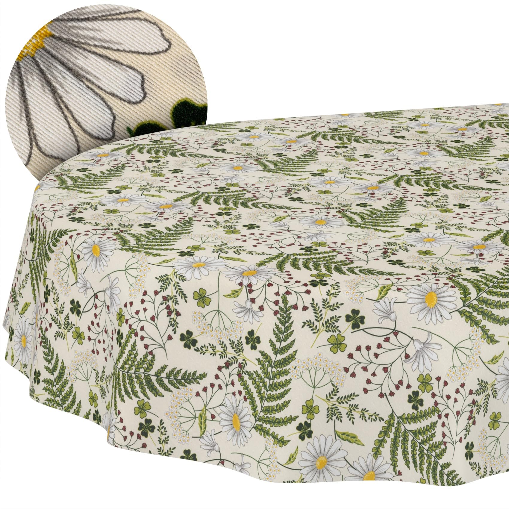 Nappe ovale anti-taches 200x140 cm en coton-polyester pour l'extérieur