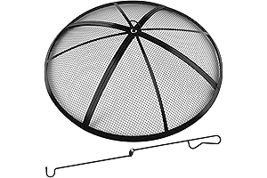 22 Inch Fire Pit Screen - Heavy Duty Round Spark Guard with Easy-Opening Lid