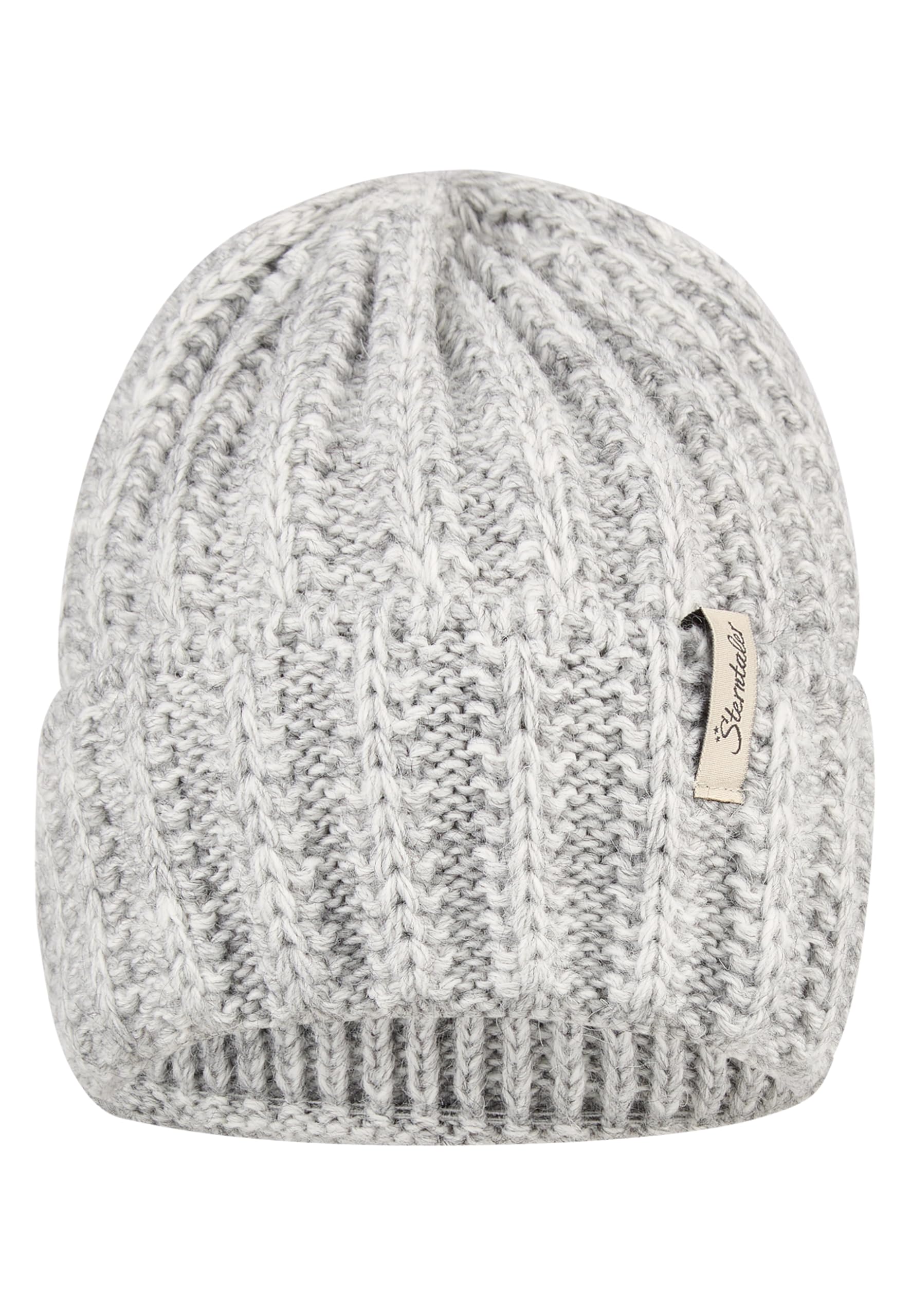 Sterntaler Strickmütze mit Umschlag und Rippstruktur – Unisex Baby- und Kinder-Mütze für kühle Tage – warme und atmungsaktive Strickmütze – bequem und langlebig, Silber Melange, Größe 49