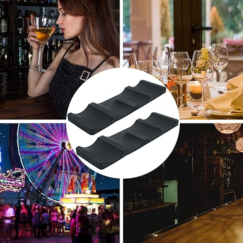 Miniatura 6 de Juego de 2 apiladores plegables de silicona para vino, soporte para latas de cerveza, soporte para botellas de vino, alfombrilla apilable para vino,