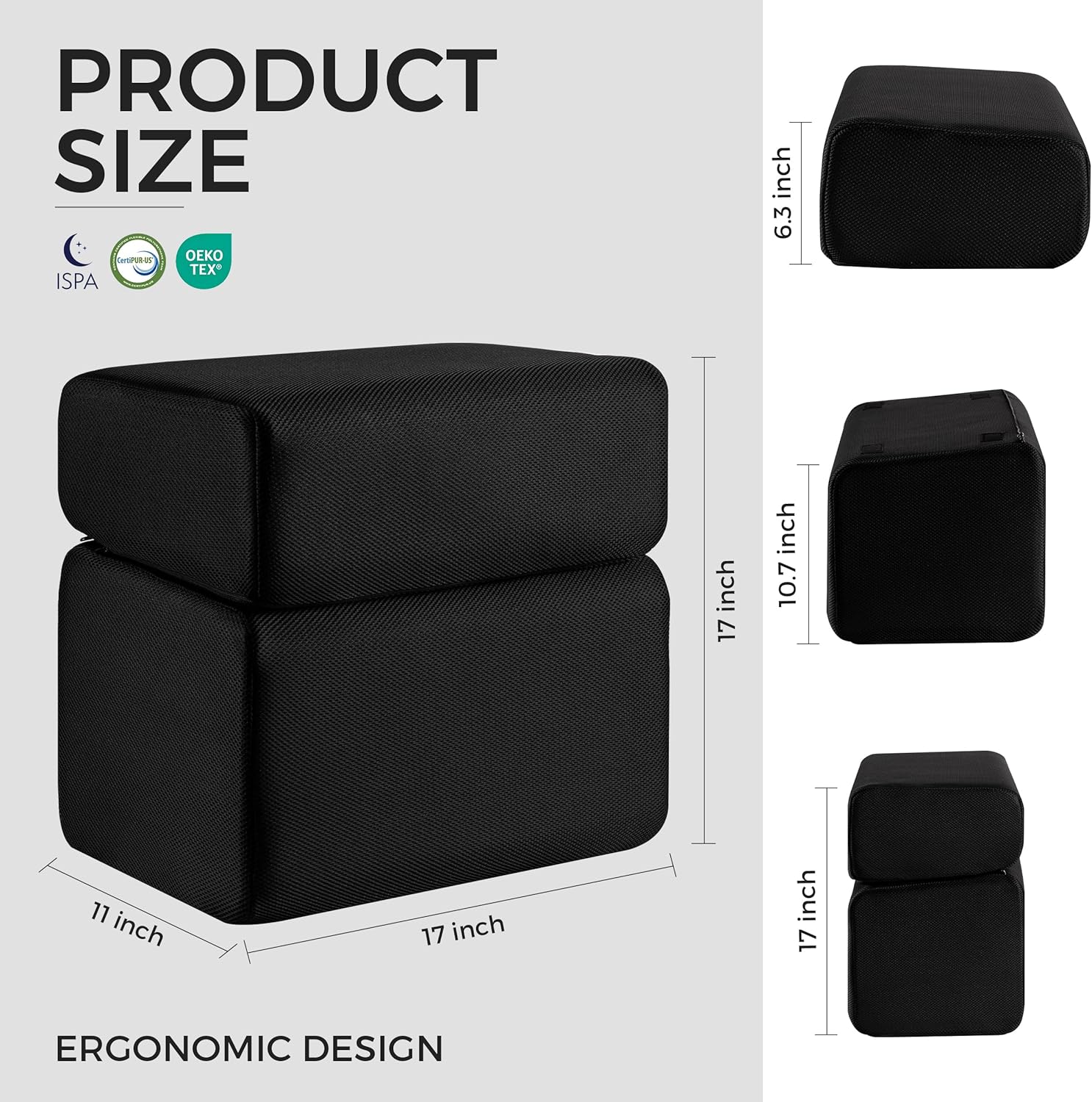 Ganondorf Foot Rest for Under Desk at Work Adjustable Foot Rest Under Desk Ergonomic Foot Stools for Under Office Desk Leg Pillow for Underdesk Footrest with Washable Cover, Mesh Black