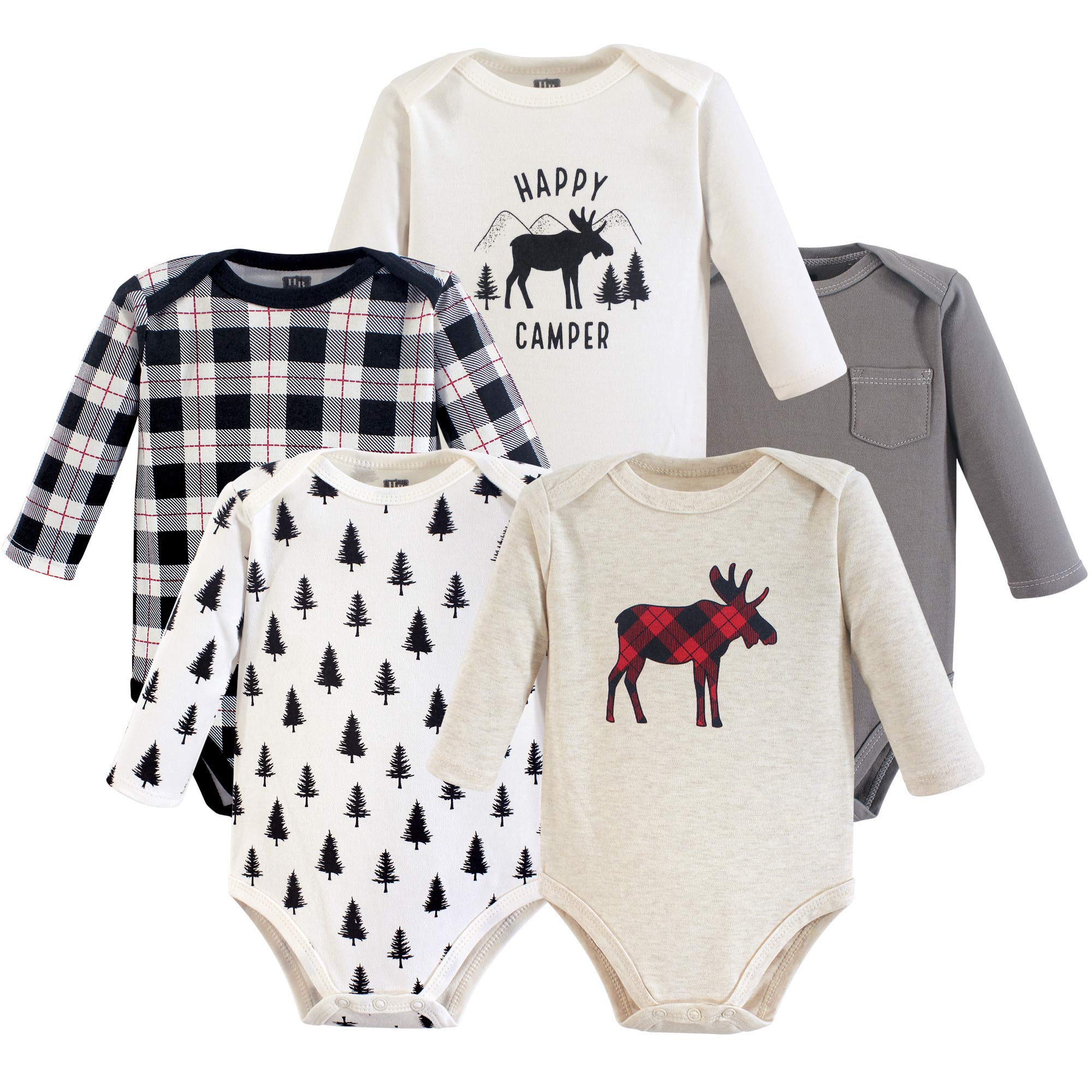 baby-boys Cotton Long-sleeve Bodysuits 5-pack