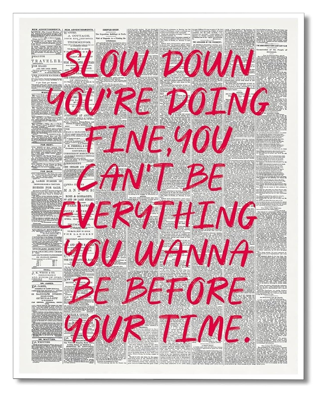 Rnumligh Women's Unframed Inspirational Quote Poster Affirmation Wall-Art Daily Motivation Gift For Office Home Decor(,08X12inch(20X30cm))