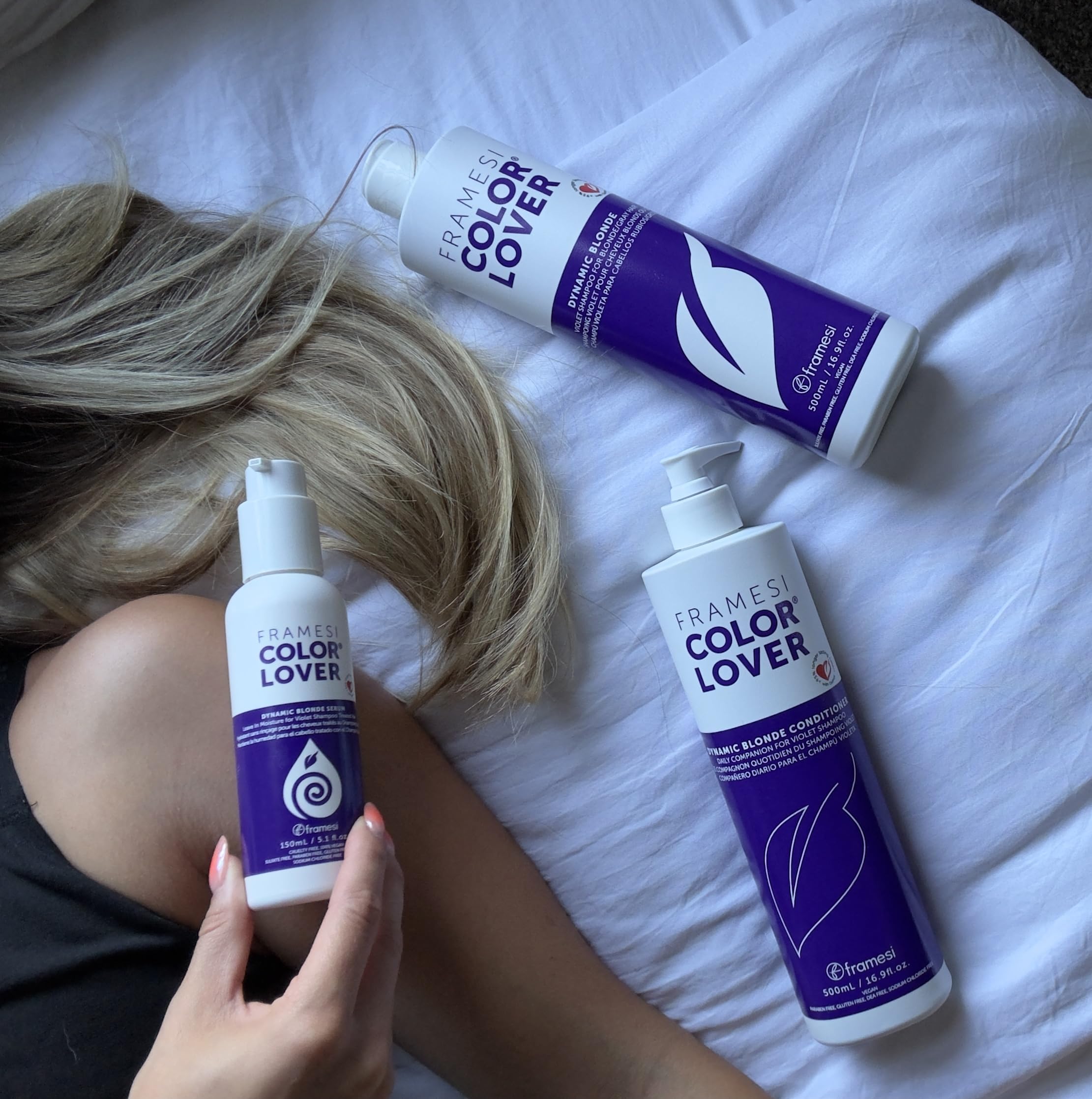 Framesi Color Lover Dynamic Blonde Conditioner, Purple Conditioner, Sulfate Free Conditioner, Color Treated Hair