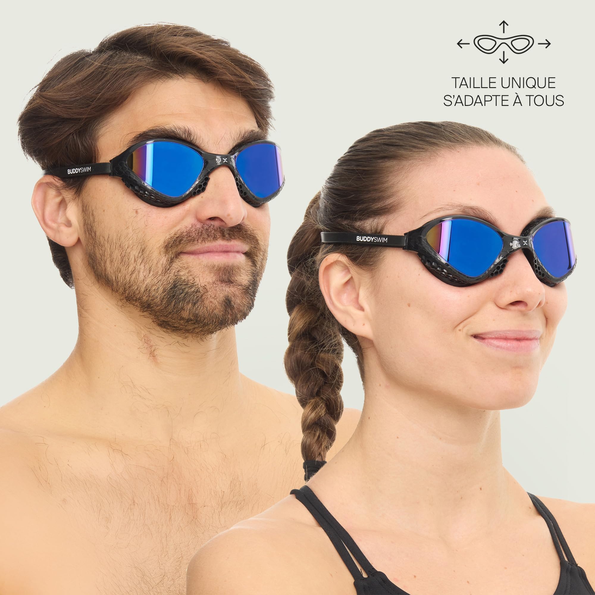 Lunette Piscine Adulte OzeanX. Lunette Natation Homme avec Protection UV400. Lunette de Piscine Femme Antibuée,Verres Panoramiques XVISION. Ajustement Hydrodynamique Confortable pour Piscine