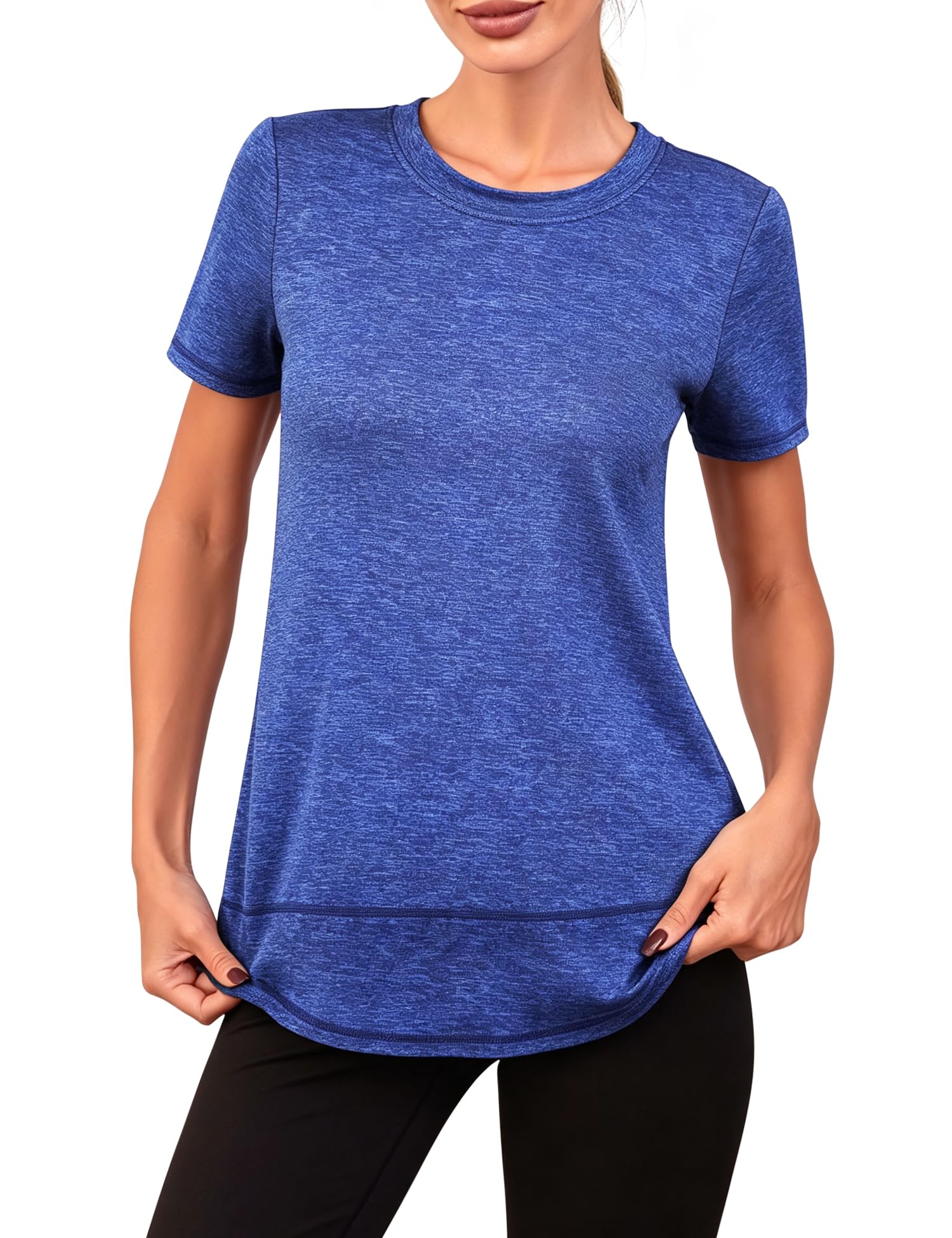Camiseta Deportiva Mujer Slim Fit Camisetas de Manga Corta Ropa Deporte Secado Rápido para Yoga Running Fitness