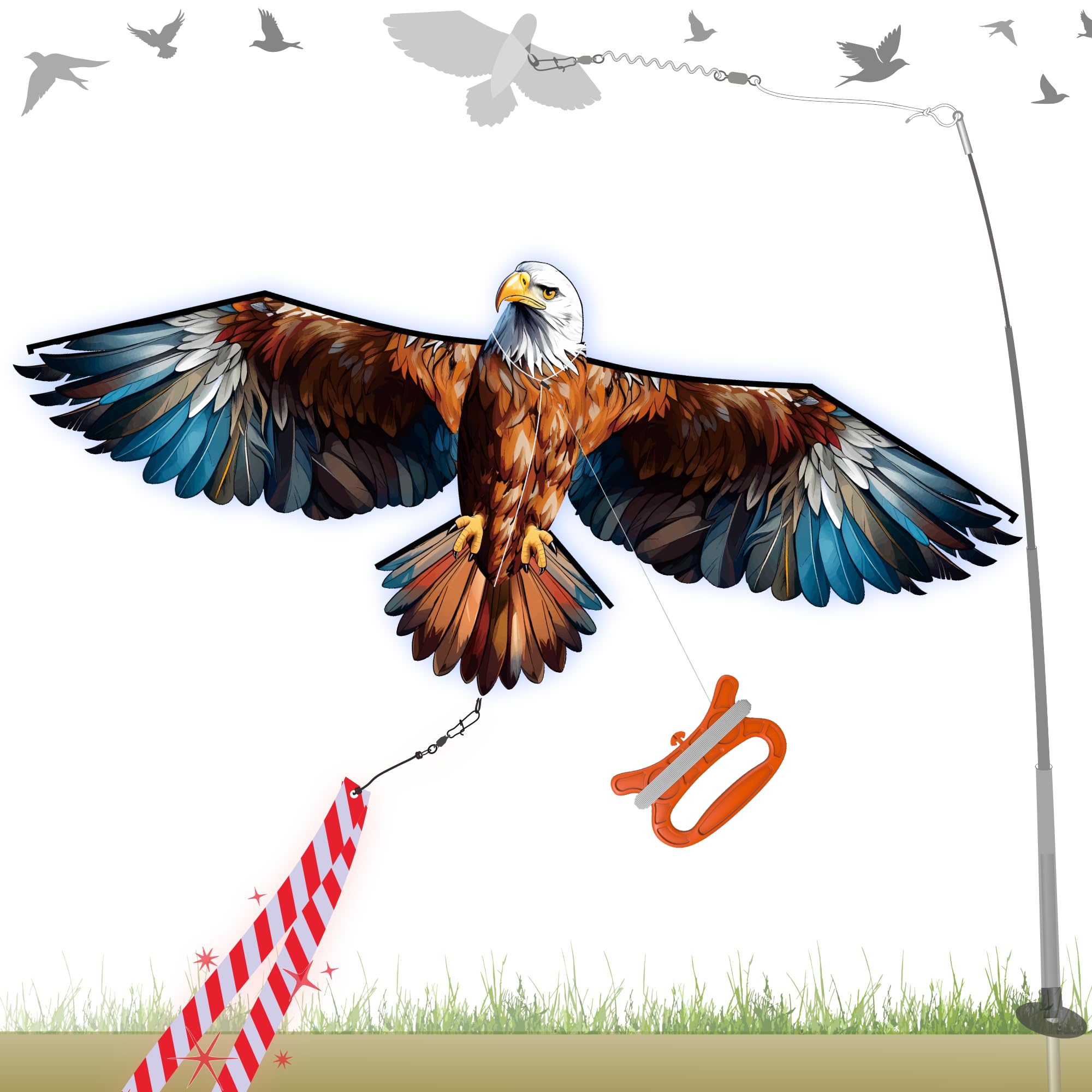 Photo 1 of ***MISSING PARTS*** ORGCLDKT Bird Scare Kite with 12.5FT Telescopic Pole