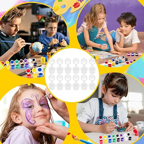 Miniatura 7 de Blcculi 24 tiras, 144 macetas vacías con tapas, tiras de pintura vacías, mini recipientes de almacenamiento con tapas, 12 pinceles, mini recipiente