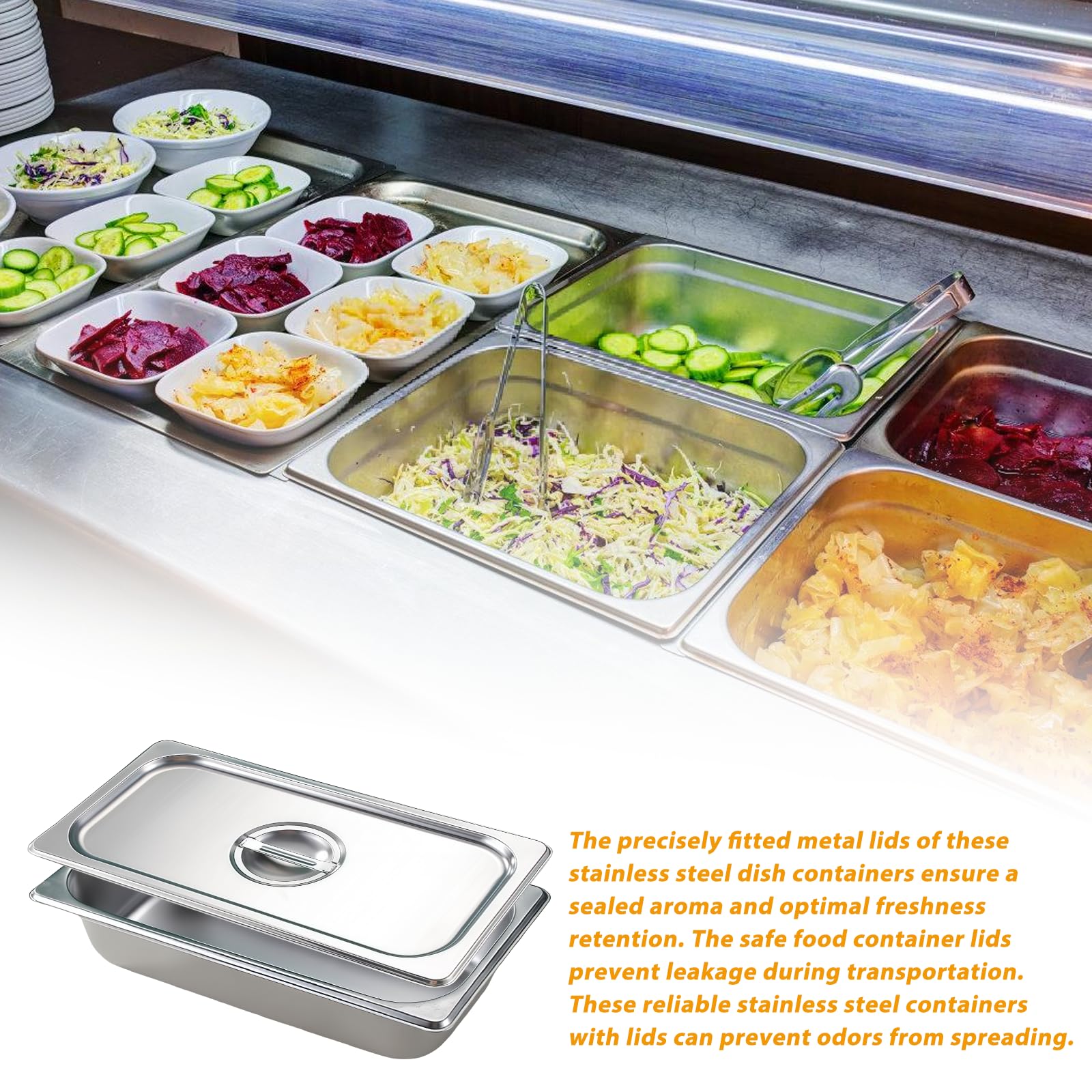 2 recipientes de acero inoxidable con tapa: recipiente para servir: Premium 32,5 x 17,5 x 6,5 cm, recipientes para alimentos, juego de cuencos para buffet catering para cubrir y servir