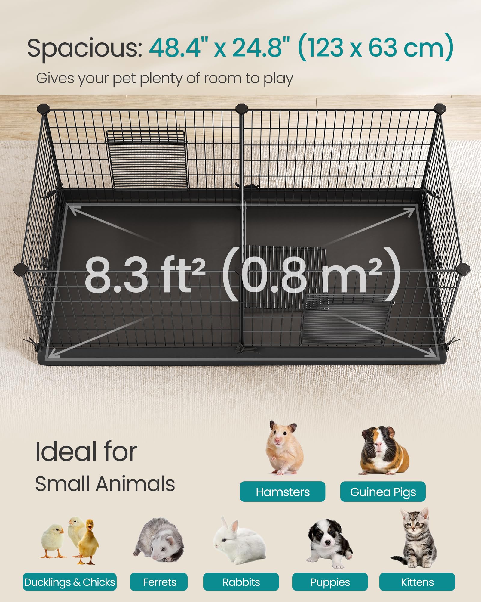 Amazon.com: SONGMICS Guinea Pig Cages, Metal Grid Small Animal