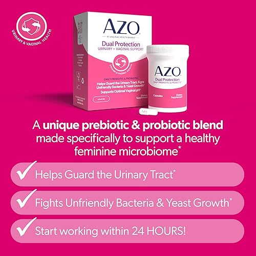Miniatura 3 de AZO Protección dual  Soporte urinario  vaginal  Prebiótico Plus Probiótico para mujeres clínicamente probadas  Comienza a funcionar en 24 horas  Sin